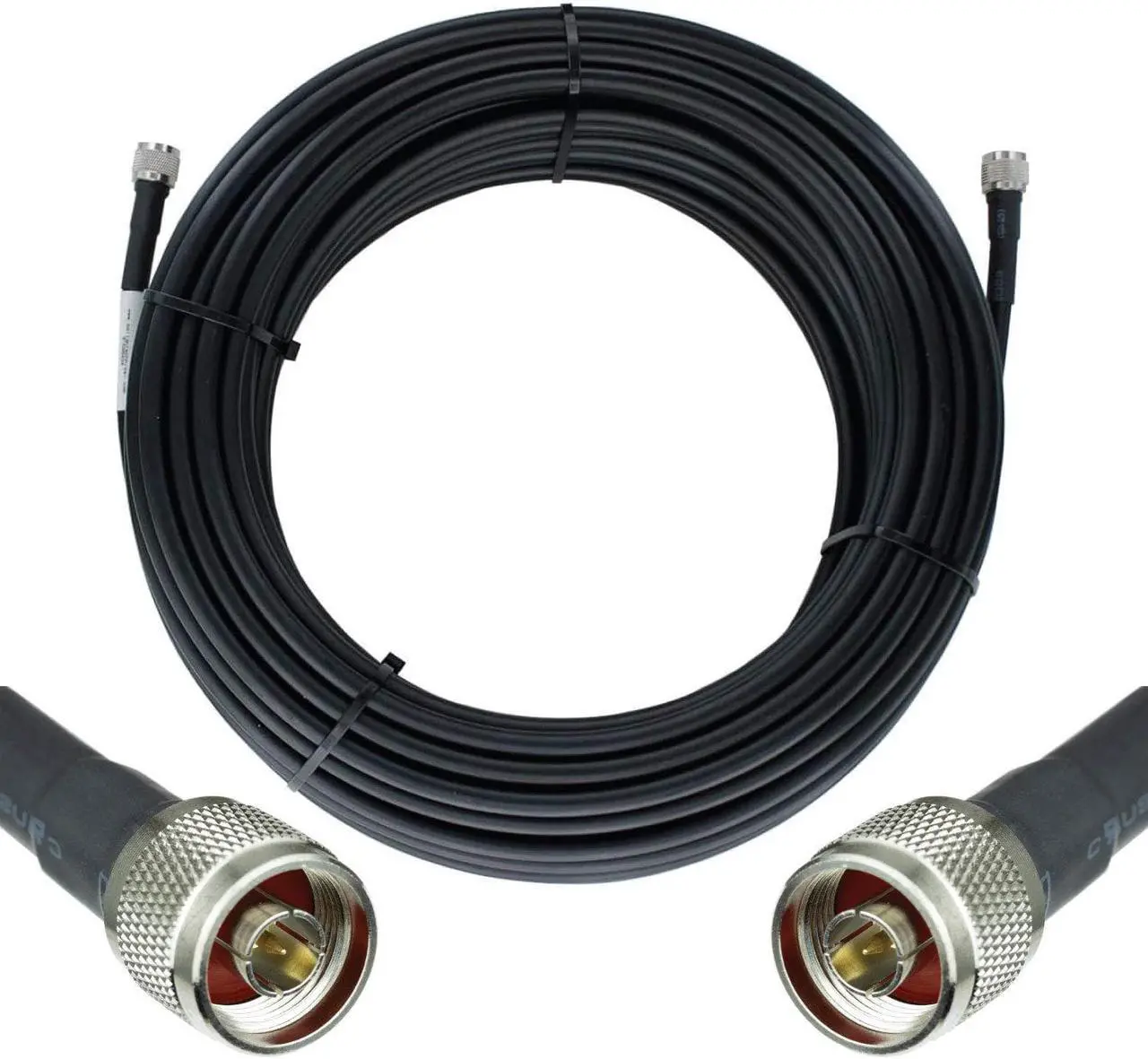 Main image of Bolton400 -LMR400 Equivalent Coaxial Cable 100ft - Heavy Duty Ultra Low Loss Coax Cable 50ohm - N Male to N Male - 100 feet Black - for Home and Commercial Signal Booster Installation