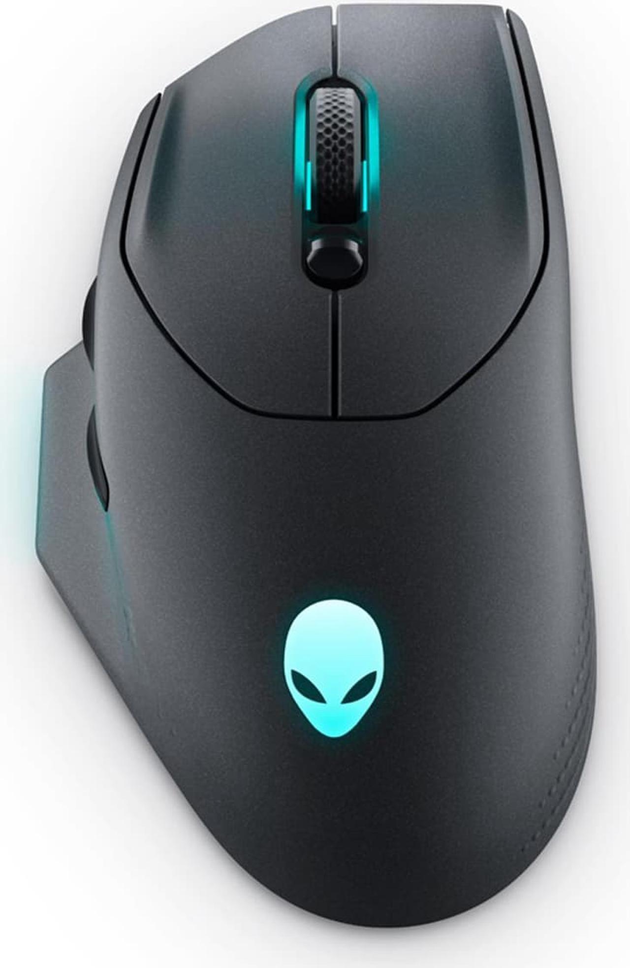 ALIENWARE WIRELESS GAMING MOUSE 26000DPI ,2.4GHz Wireless USB Wired DUAL-MODE BATTERY LIFE 140 hour NON-SLIP GRIP - AW620M Dark Side of the Moon