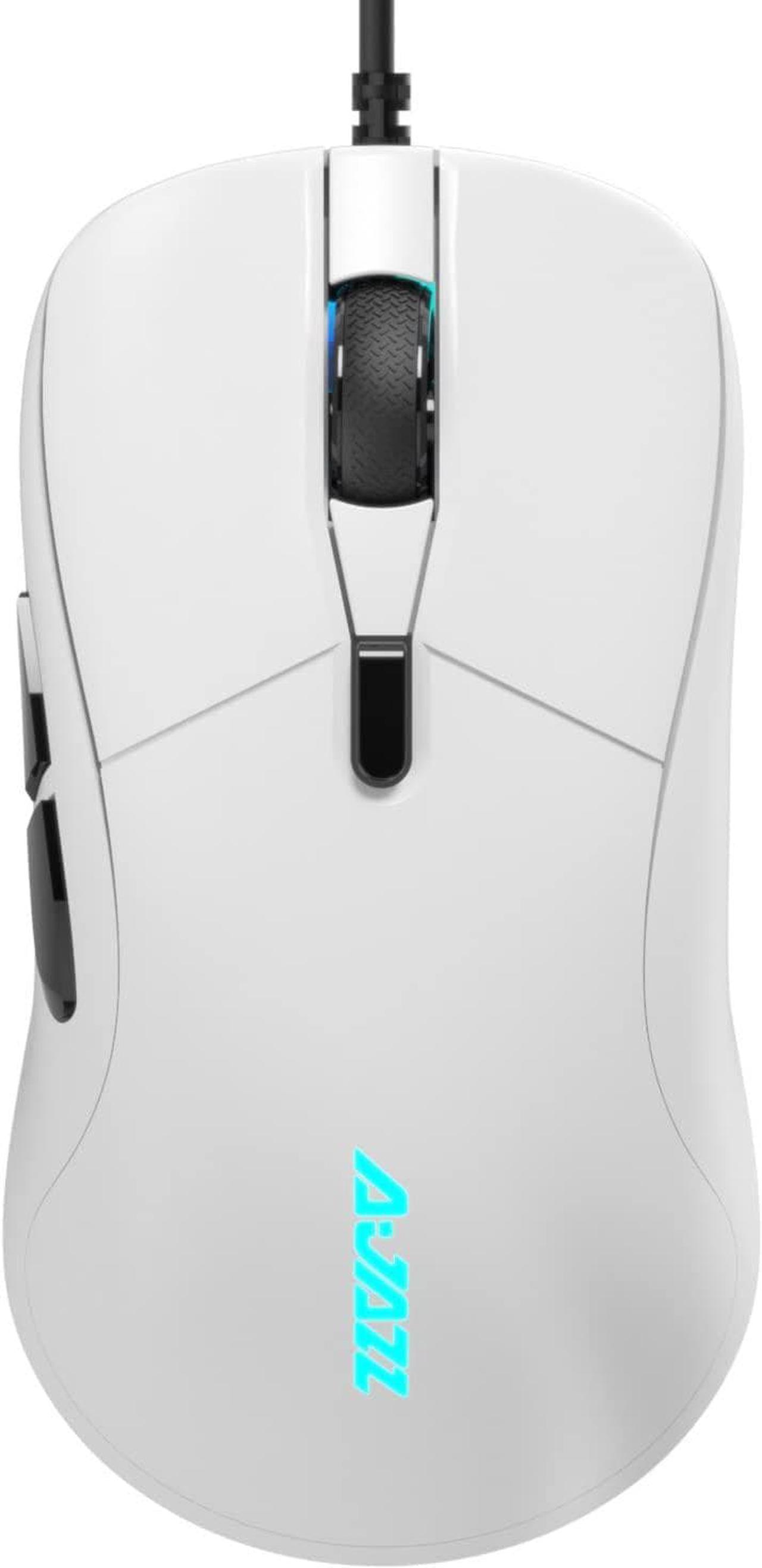 Lightweight Wired Gaming Mouse, Mouse Body Weight 65g, Programmable 6 Buttons, Ergonomic RGB Backlit, USB Gamer Computer Laptop PC Mice, White