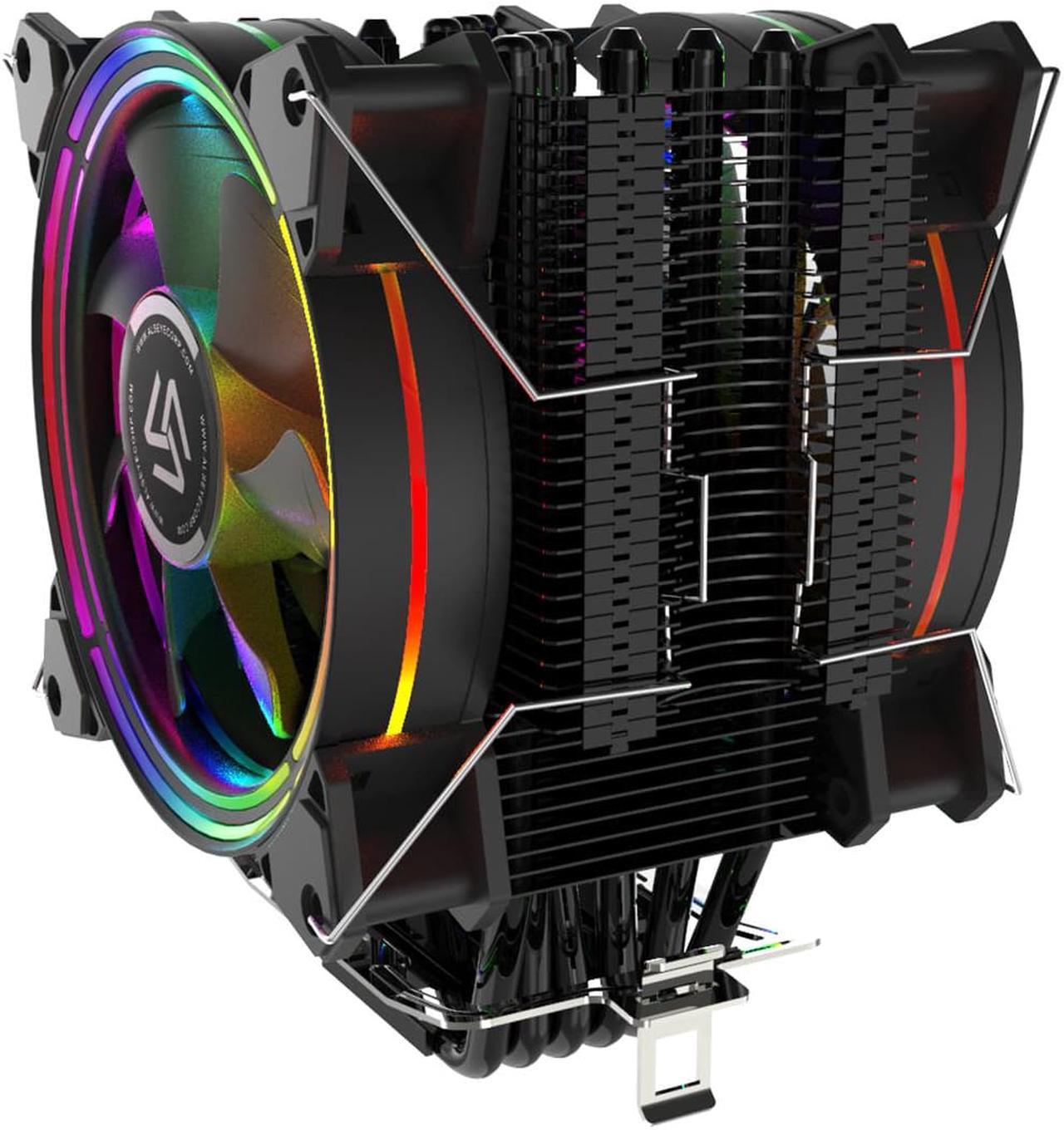 CPU Cooler RGB Black Edition CPU Air Cooler, ALSEYE H120D RGB Fan, 6 CD 2.0 Heatpipes for AMD Ryzen/Intel LGA1151 - Black