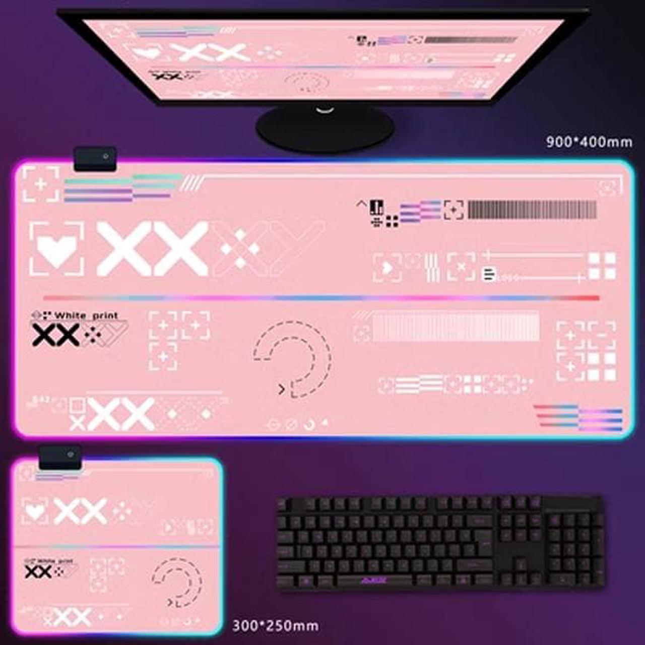 Multi Style Cartoon Cyberpunk Mech etc.. Custom Pattern RGB Gaming Mouse Pad, 14 LED LIGHTING MODES, Ultra Thick Non-Slip Ruber Base, Ultra Smooth Waterproof Surface,for Gaming, Computer & Office A8