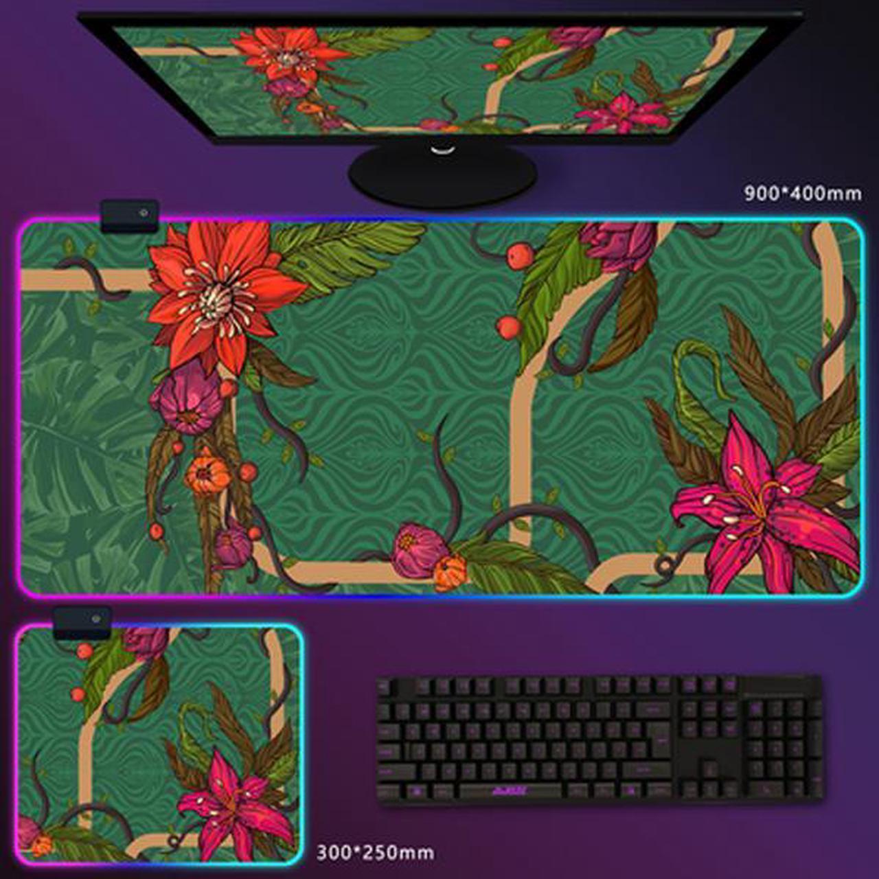 Multi Style Cartoon Cyberpunk Mech etc.. Custom Pattern RGB Gaming Mouse Pad, 14 LED LIGHTING MODES, Ultra Thick Non-Slip Ruber Base, Ultra Smooth Waterproof Surface,for Gaming, Computer & Office A13