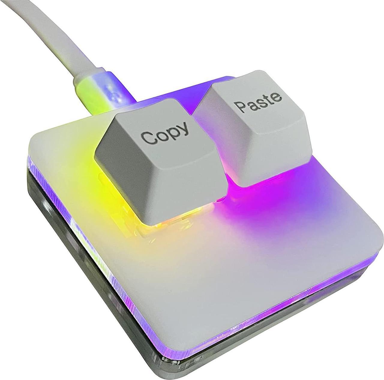 Copy and Paste 2-Key Keyboard SAYO OSU Keypad Hotswap One Handed Mechanical Gaming Keyboard Cherry Switch RGB Backlit Mini USB Keypad for macros or Rhythm Games White