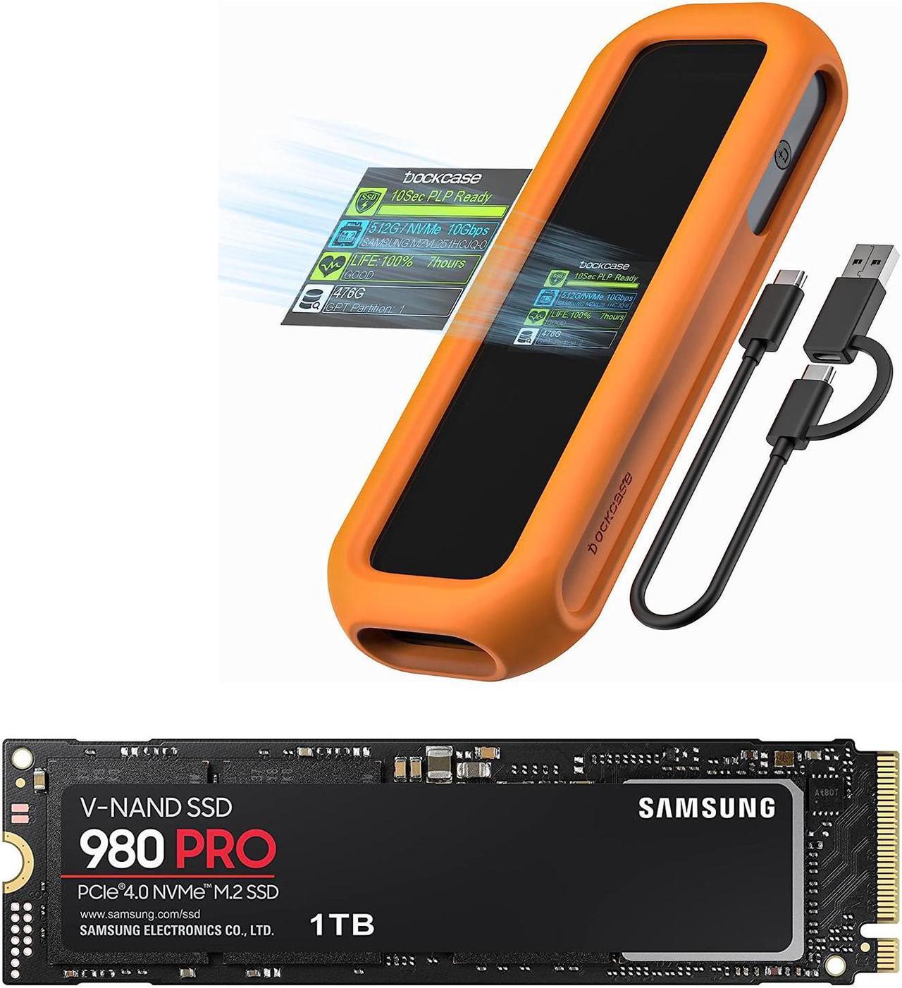 Main image of Visual Smart M.2 NVMe SSD Enclosure (With Silicone Case), Support 10S PLP,USB 3.2 Gen 2 Type-C (10 Gbps) w/ SAMSUNG 980 PRO SSD 1TB PCIe NVMe Gen 4 Gaming M.2 Internal Solid State Drive Memory Card