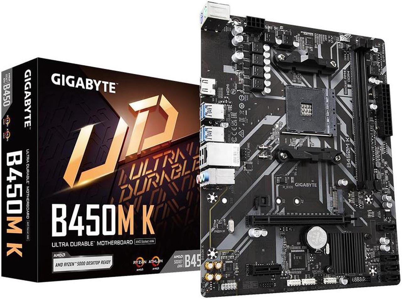 Main image of Gigabyte B450M K (Socket AM4/B450/DDR4/PCI-E M.2 SSD/S-ATA 600/Micro ATX)