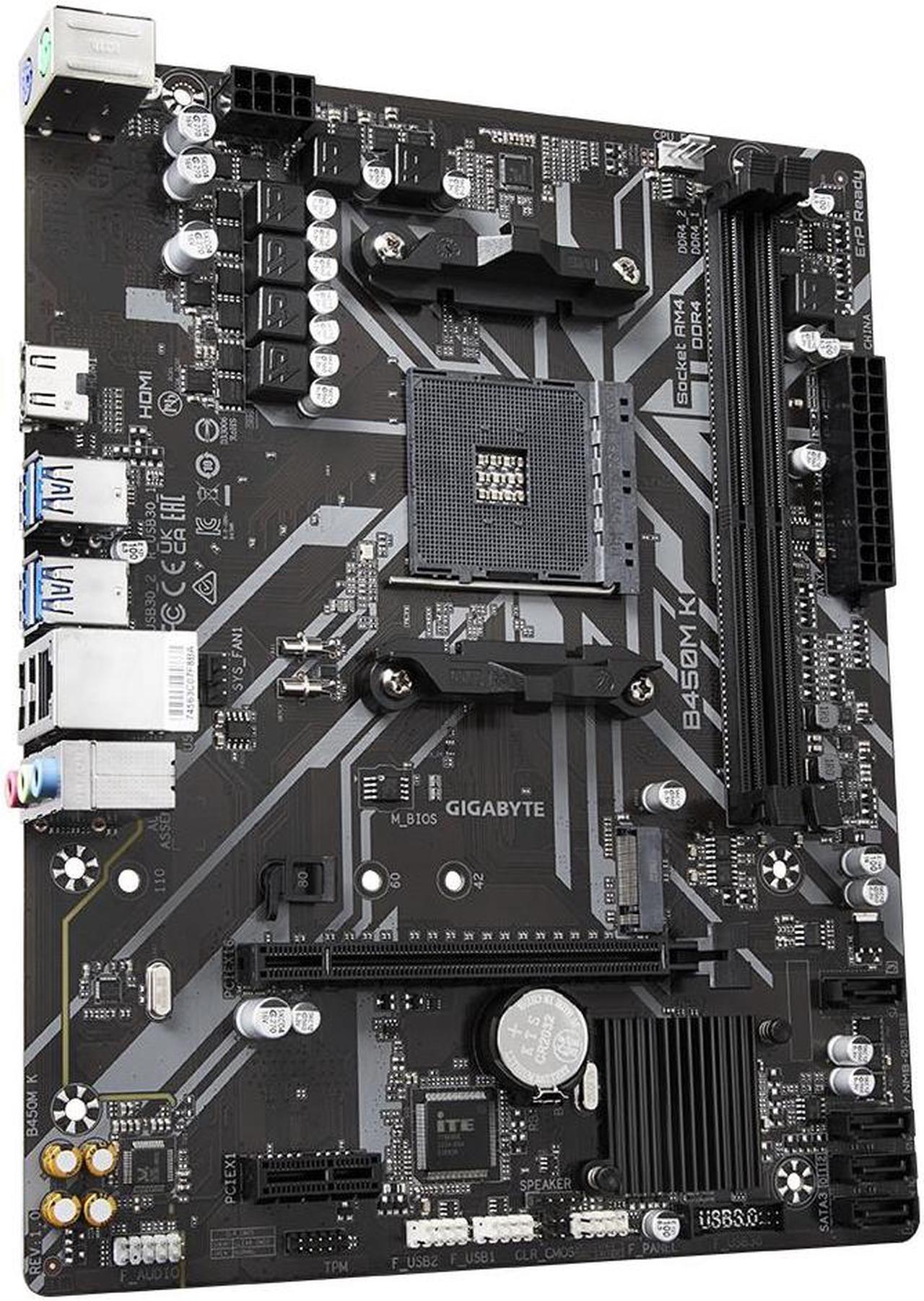 Alt view image 3 of 4 - Gigabyte B450M K (Socket AM4/B450/DDR4/PCI-E M.2 SSD/S-ATA 600/Micro ATX)