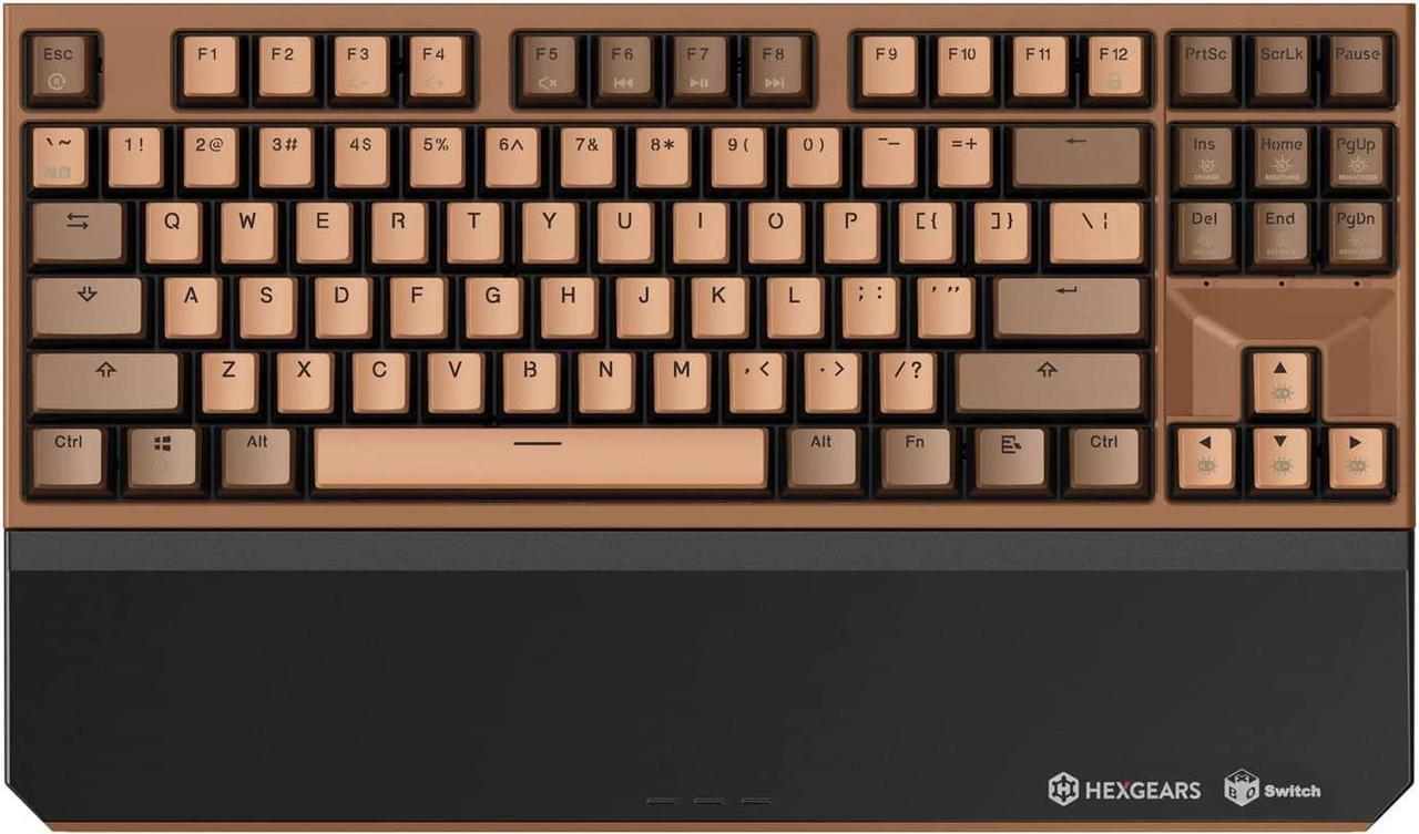 HYEKU TKL 2.4ghz Wireless Mechanical Keyboard with Gold Kailh Box Switches, Ducky Pink Tenkeyless Compact Keyboard for Gaming, Typing, Ergonomic 87-Key Typewriter Keyboard with Wrist Rest