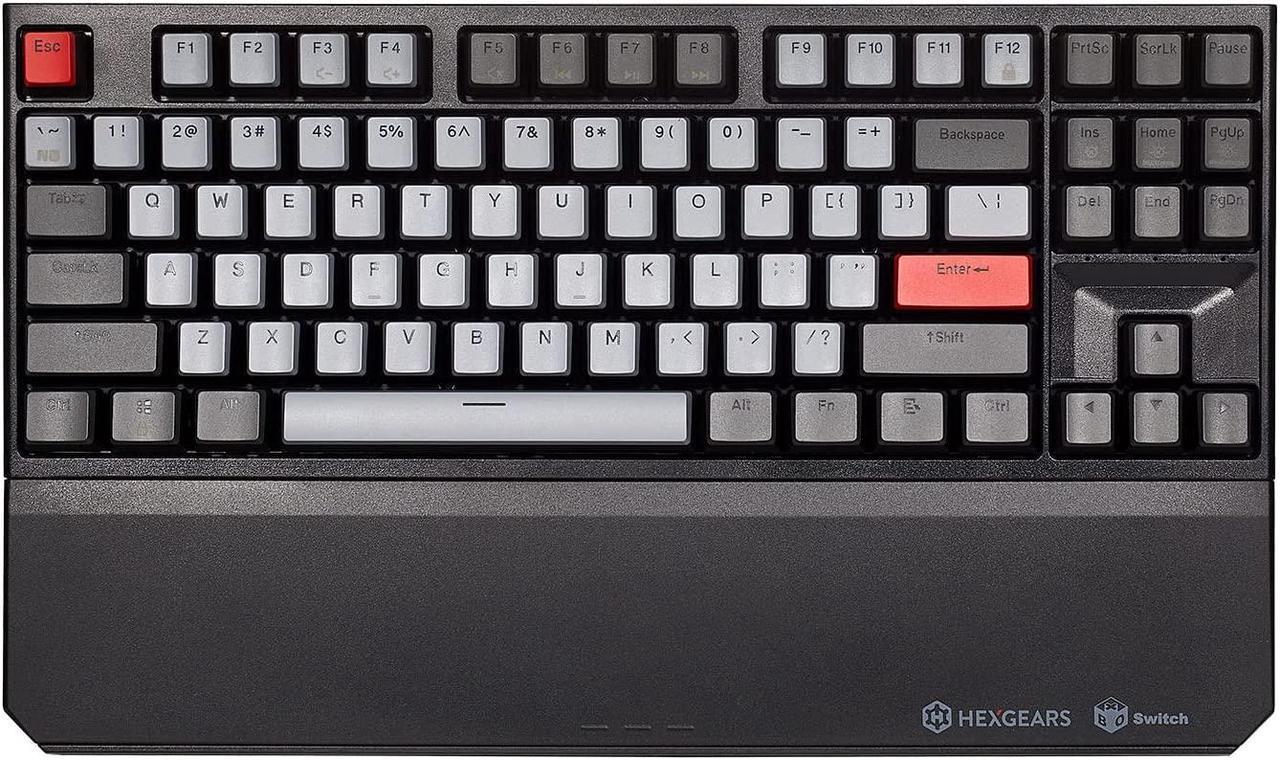 HYEKU TKL 2.4ghz Wireless Mechanical Keyboard with Red Kailh Box Switches, Ducky Pink Tenkeyless Compact Keyboard for Gaming, Typing, Ergonomic 87-Key Typewriter Keyboard with Wrist Rest