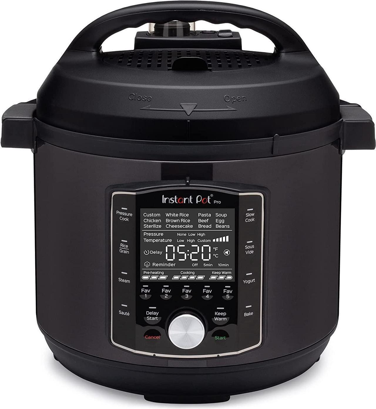 Main image of Instant Pot Pro 10-in-1 Pressure Cooker, Slow Cooker, Rice/Grain Cooker, Steamer, Sauté, Sous Vide, Yogurt Maker, Sterilizer, and Warmer, Includes Free App with over 1900 Recipes, Black, 8 Quart