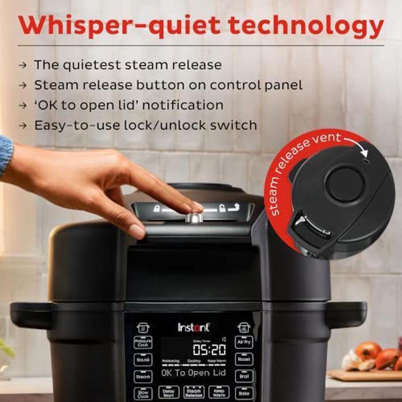 Alt view image 4 of 7 - Instant Pot Duo Crisp Ultimate Lid, 13-in-1 Air Fryer and Pressure Cooker Combo, Sauté, Slow Cook, Bake, Steam, Warm, Roast, Dehydrate, Sous Vide, & Proof, App With Over 800 Recipes, 6.5 Quart