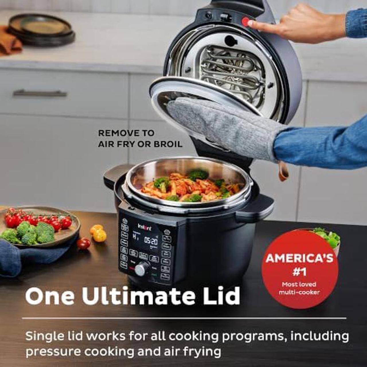 Alt view image 3 of 7 - Instant Pot Duo Crisp Ultimate Lid, 13-in-1 Air Fryer and Pressure Cooker Combo, Sauté, Slow Cook, Bake, Steam, Warm, Roast, Dehydrate, Sous Vide, & Proof, App With Over 800 Recipes, 6.5 Quart
