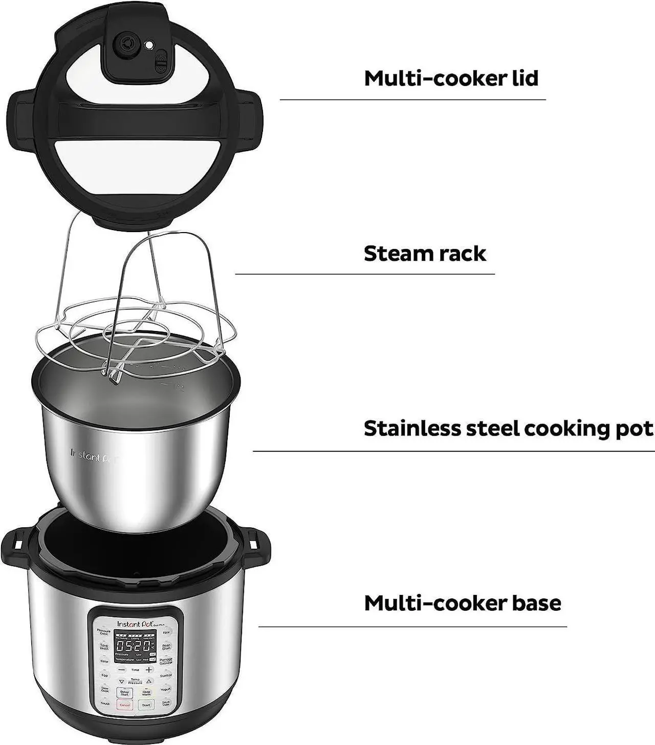 Alt view image 7 of 7 - Instant Pot Duo Plus 9-in-1 Electric Pressure Cooker, Slow Cooker, Rice Cooker, Steamer, Sauté, Yogurt Maker, Warmer & Sterilizer, Includes Free App with over 1900 Recipes, Stainless Steel, 6 Quart