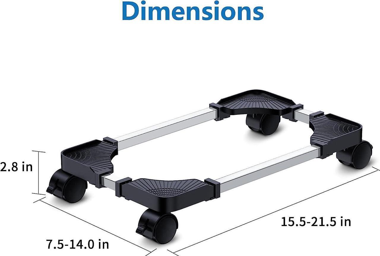 Alt view image 2 of 7 - Computer Tower Stand - Adjustable PC Stand for Most Desktop Towers - Elevate and Organize Your Computer Tower with Desktop Stand - Mobile CPU Stand PC Holder PC Cart PC Riser for Gamers and Students