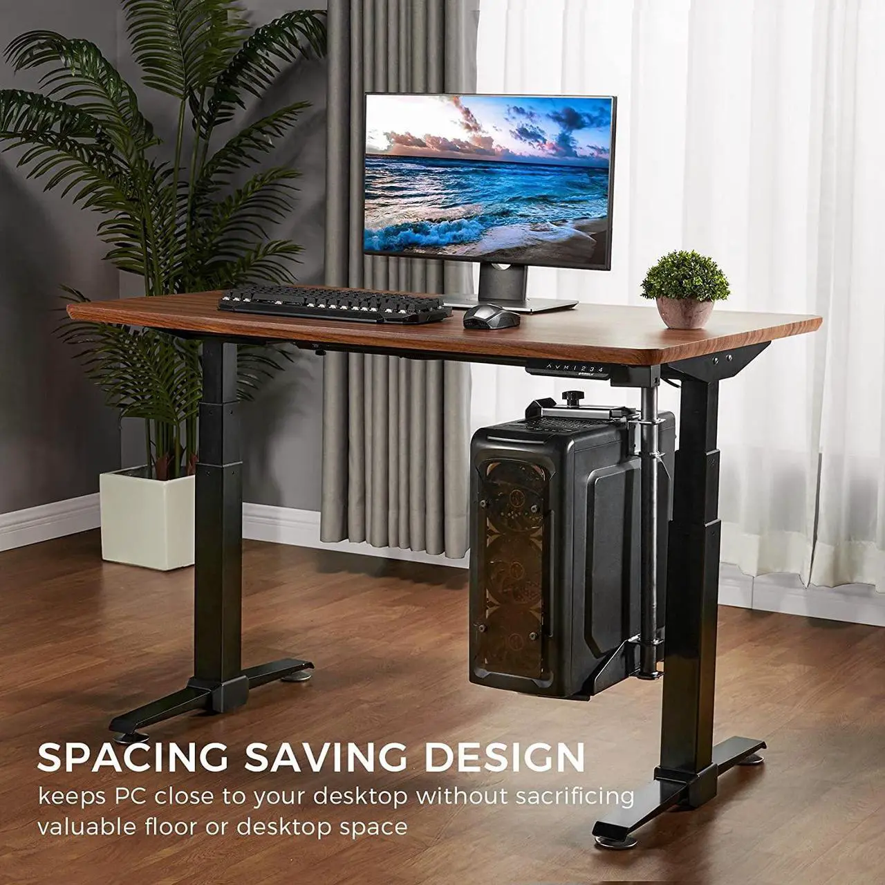Alt view image 3 of 7 - CPU Holder Under Desk Mount, Computer Tower Holder 360° Swivel Height & Width Adjustable, Holds up to 44 lbs, Fits Most Computer Tower, Black