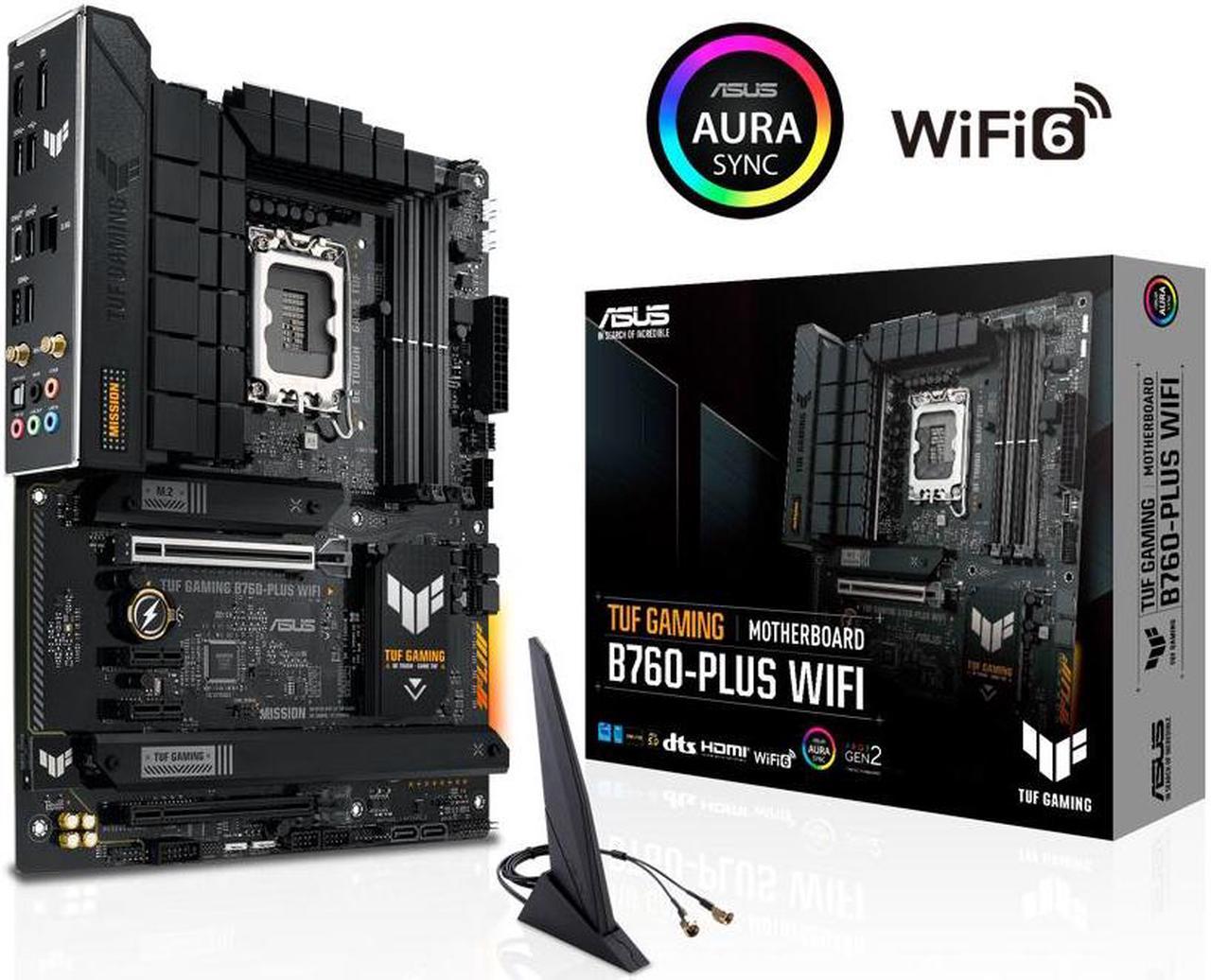 ASUS TUF GAMING B760-PLUS WIFI (13th and 12th Gen)LGA 1700 ATX motherboard with PCIe 5.0, 3xPCIe 4.0 M.2 slots,DDR5,2.5Gb LAN,USB 3.2 Gen 2x2 Type-C, front USB 3.2 Gen 2 Type-C, Thunderbolt 4, AEMP II