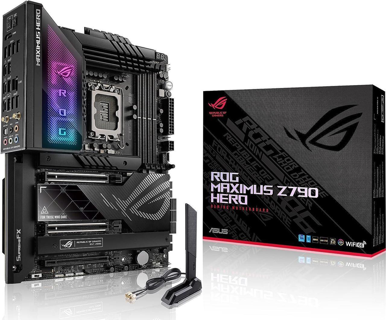 ASUS ROG Maximus Z790 Hero (WiFi 6E) LGA 1700(Intel®13th&12th Gen) ATX Gaming Motherboard(PCIe 5.0,DDR5,20+1power Stages,2.5Gb LAN, Bluetooth V5.2,2X Thunderbolt 4 Ports,5xM.2, Thunderbolt 4/USB4)