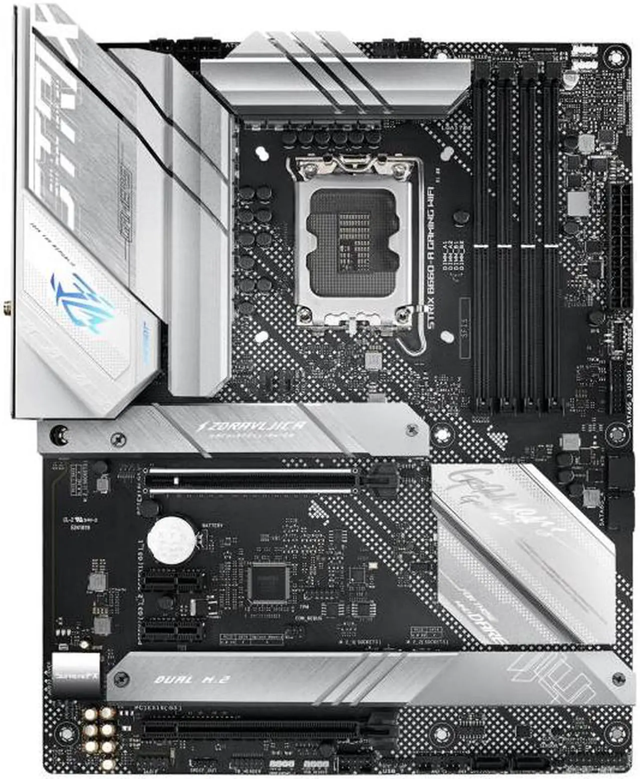 Main image of ASUS ROG Strix B660-A Gaming WiFi DDR5 LGA 1700(Intel 12th Gen) ATX Gaming Motherboard(PCIe 5.0,12+1 Power Stages,WiFi 6, 2.5 Gb LAN, 3xM.2 Slots,PCIe 4.0 NVMe® SSD Support, USB 3.2 Gen 2x2 Type-C)