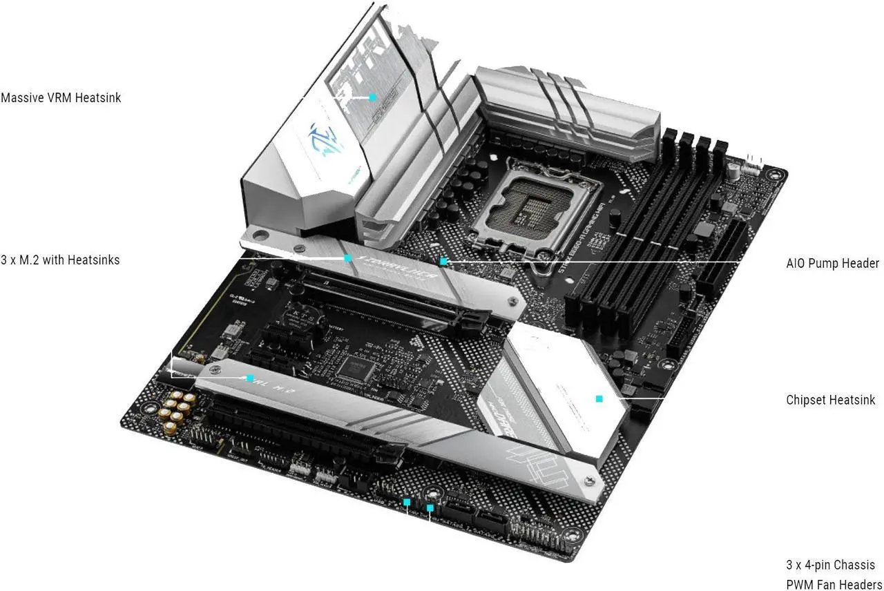 Alt view image 5 of 7 - ASUS ROG Strix B660-A Gaming WiFi DDR5 LGA 1700(Intel 12th Gen) ATX Gaming Motherboard(PCIe 5.0,12+1 Power Stages,WiFi 6, 2.5 Gb LAN, 3xM.2 Slots,PCIe 4.0 NVMe® SSD Support, USB 3.2 Gen 2x2 Type-C)