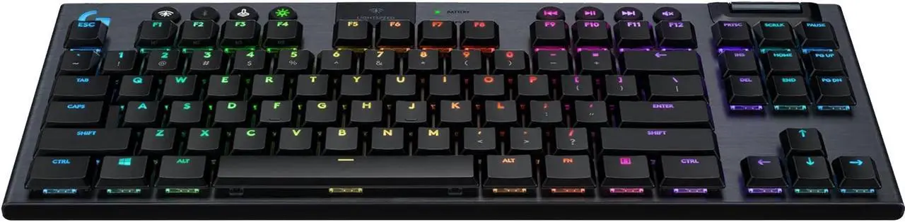 Alt view image 3 of 5 - Logitech G913 TKL Lightspeed Wireless Ultra-thin Mechanical Gaming Keyboard, GL-T Brown Switch Low Profile Switch Options, Lightsync RGB, G Key Programmable (Tactile Quiet)