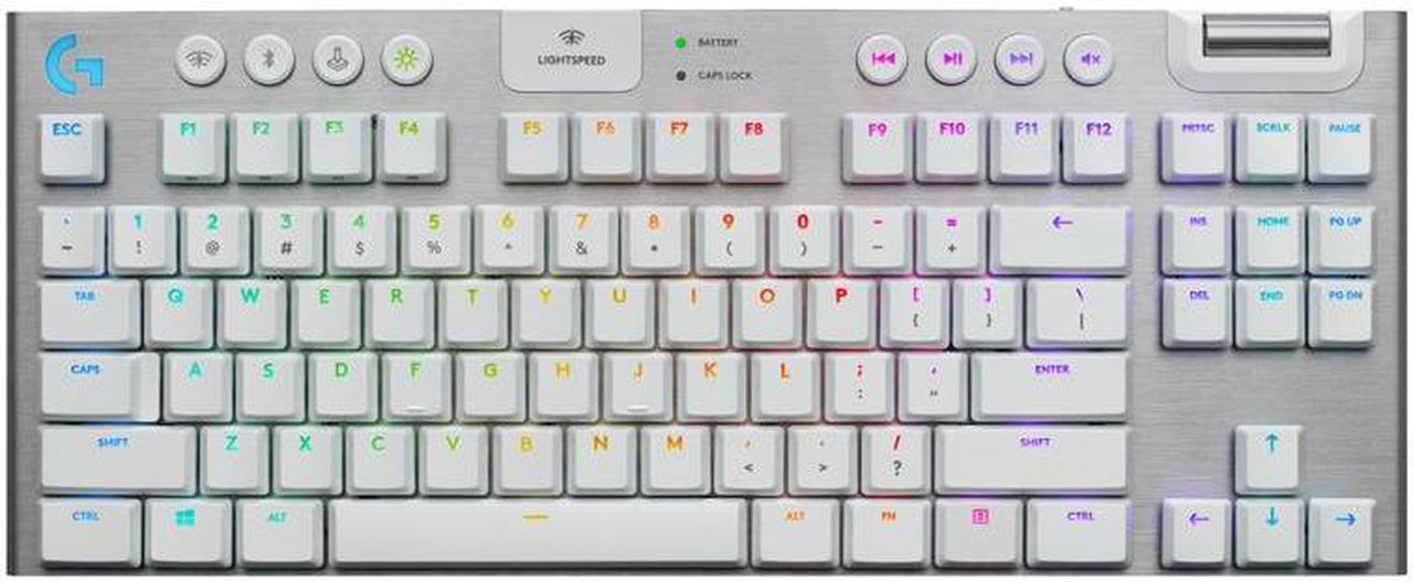 Main image of Logitech G913 TKL Lightspeed Wireless Ultra-thin Mechanical Gaming Keyboard, GL-T Brown Switch Low Profile Switch Options, Lightsync RGB, G Key Programmable (Tactile Quiet) - White