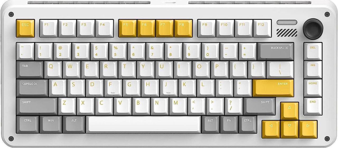 Main image of iQunix Gravity Wave 75% RGB Mechanical Keyboard with Volume Knob, 81 Keys Hotswap TTC Goldpink Switches Wireless Gaming Keyboard, Supports Bluetooth 5.1, 2.4GHz and Wired, for Win/Mac