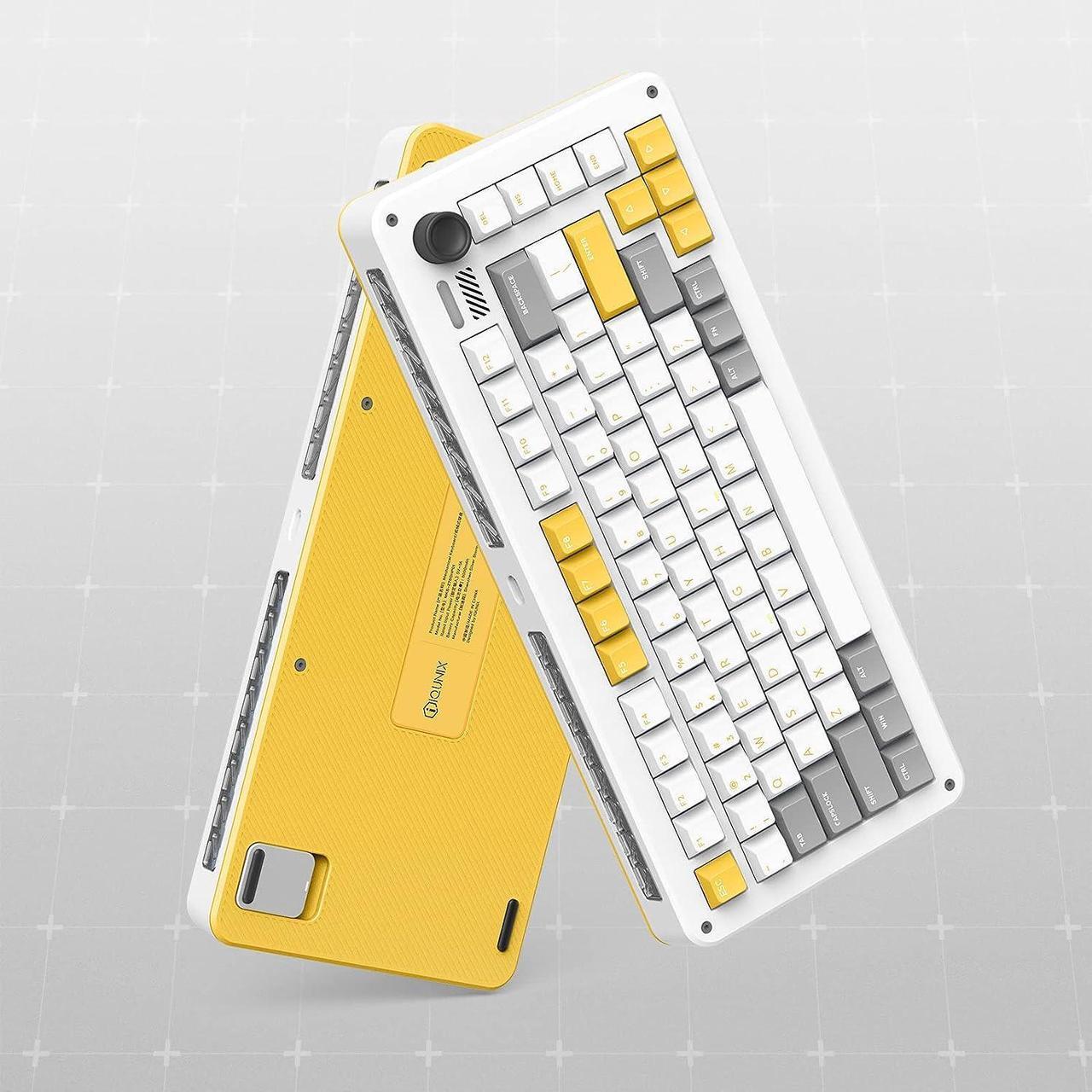 Alt view image 7 of 7 - iQunix Gravity Wave 75% RGB Mechanical Keyboard with Volume Knob, 81 Keys Hotswap TTC Goldpink Switches Wireless Gaming Keyboard, Supports Bluetooth 5.1, 2.4GHz and Wired, for Win/Mac