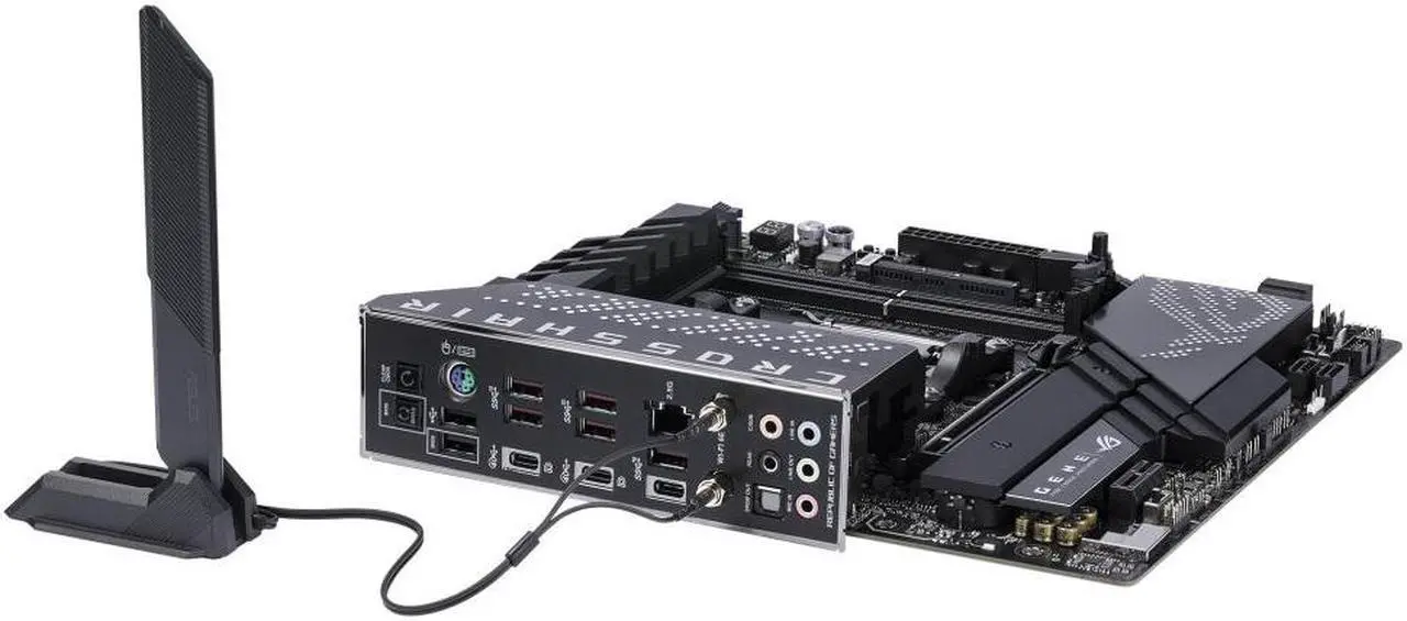 Alt view image 6 of 7 - ASUS ROG CROSSHAIR X670E GENE (AM5, AMD X670,micro-ATX ,DDR5, 3 x M.2 slots 4 x SATA
6Gb/s ports, 2.5Gb Ethernet ,Wi-Fi 6E, USB 3.2 Gen 2 Type-C USB4, EZ Flash ,Aura Sync )