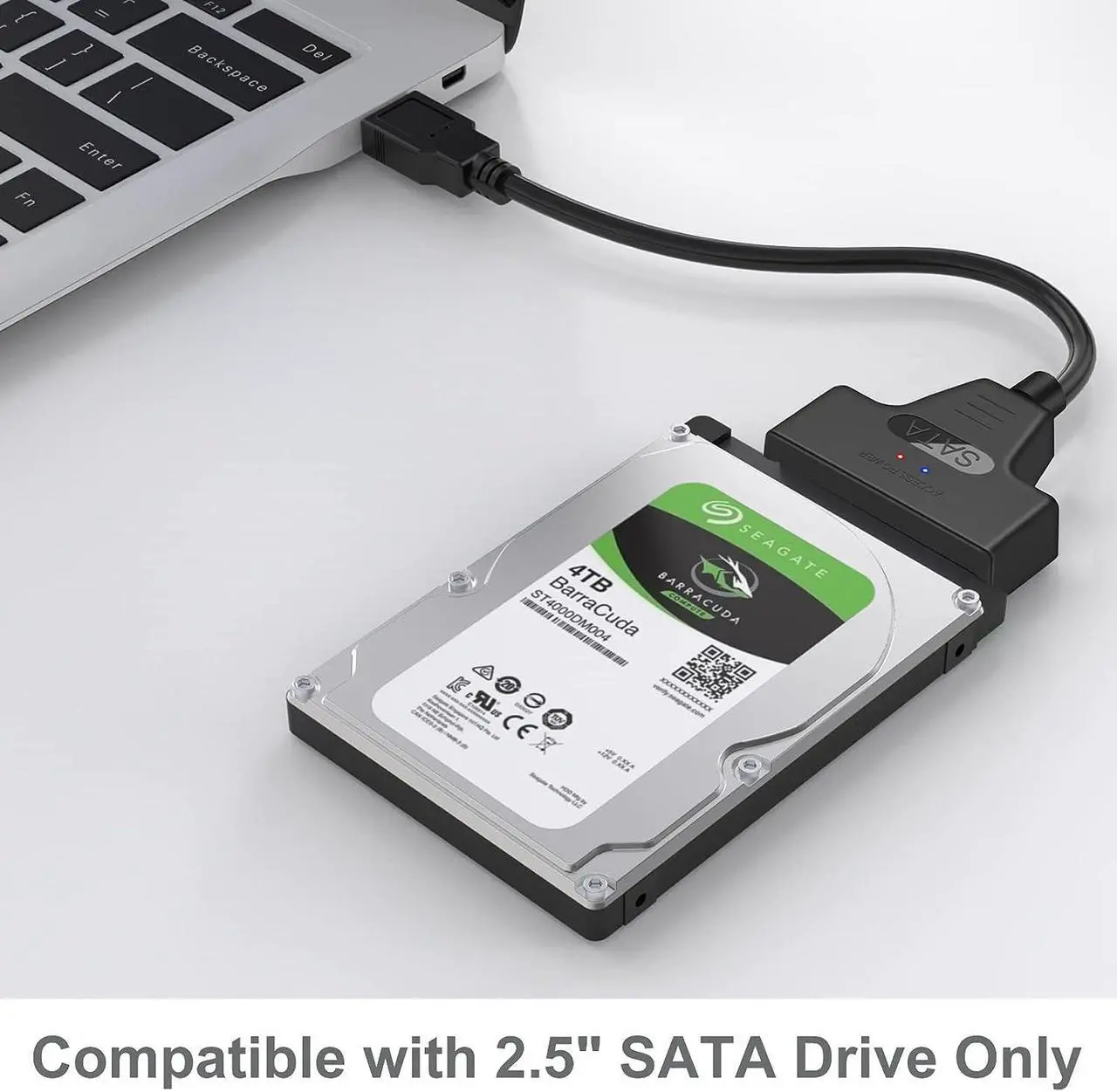 Alt view image 2 of 7 - SATA to USB 3.0 Adapter Cable for 2.5 inch HDD/SSD, Hard Drive Adapter Converter Support UASP (Black)