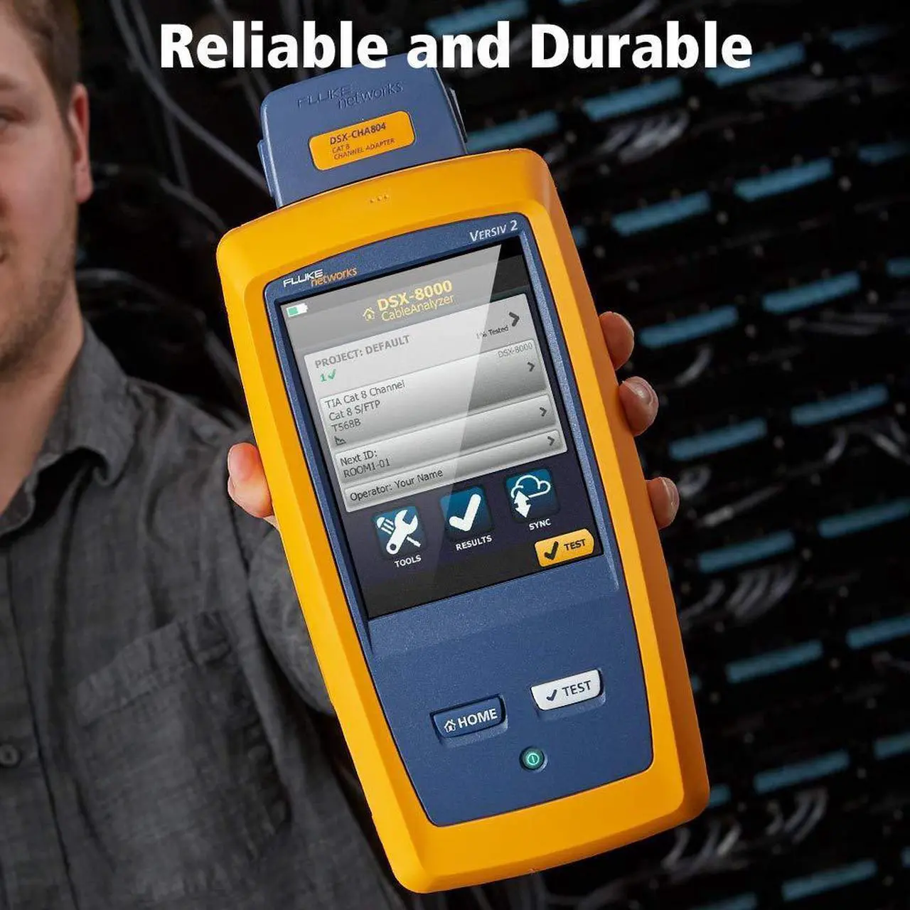 Alt view image 5 of 5 - Fluke Networks CableAnalyzer Copper Cable Certifier for Category 5, 5e, 6, 6A & 8 Twisted-Pair cabling, 2 GHz, Touchscreen, LinkWare Reporting, includes Permanent Link & Channel Adapters -DSX2-8000KIT