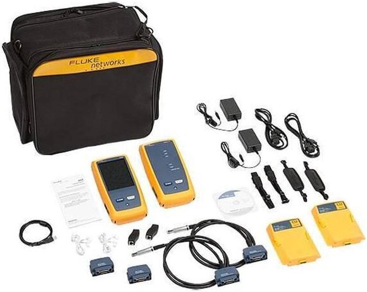 Main image of Fluke Networks CableAnalyzer Copper Cable Certifier for Category 5, 5e, 6, & 6A Twisted-Pair Cabling, 1 GHz Range, Touchscreen, LinkWare Reporting, includes Permanent Link & Channel Adapters DSX2-5000