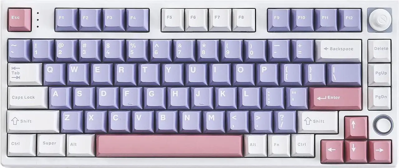 Main image of 80 Keys 75% Mechanical Keyboard, RGB Backlit Hotswap Wireless Keyboard Support Bluetooth, 2.4G and Wire Connection, Mechanical Gaming Keyboard with Cherry MX Blue Switches, PBT Keycaps and Volume Knob