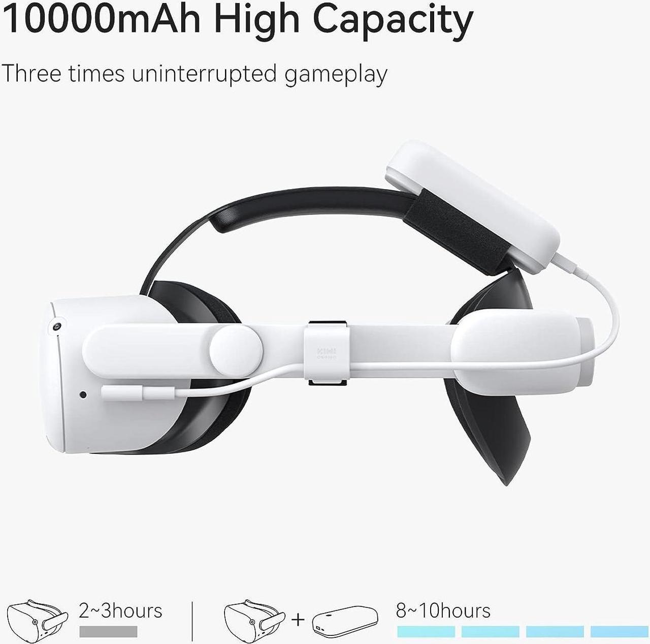 Alt view image 3 of 7 - Battery Pack 10000mAh Compatible with Quest 3/Quest 2 Accessories, USB C Fast Charging Power Bank (Head Strap Not Included)