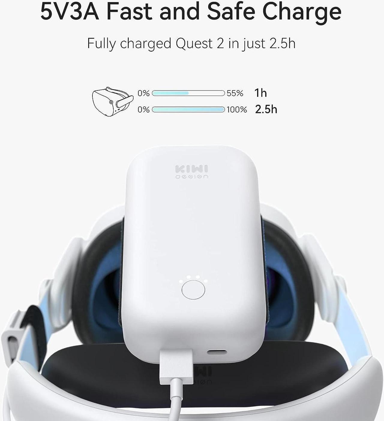 Alt view image 2 of 7 - Battery Pack 10000mAh Compatible with Quest 3/Quest 2 Accessories, USB C Fast Charging Power Bank (Head Strap Not Included)