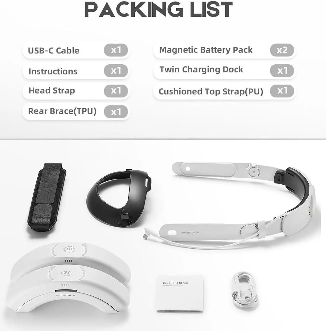 Alt view image 5 of 6 - Head Strap with Magnetic Battery Pack for Quest 3, Dual Replaceable Battery Combo(2x8000mAh) with Magnetic Charging Dock, Adjustable Design Elite Strap VR Accessories (Battery Strap for Quest 3)