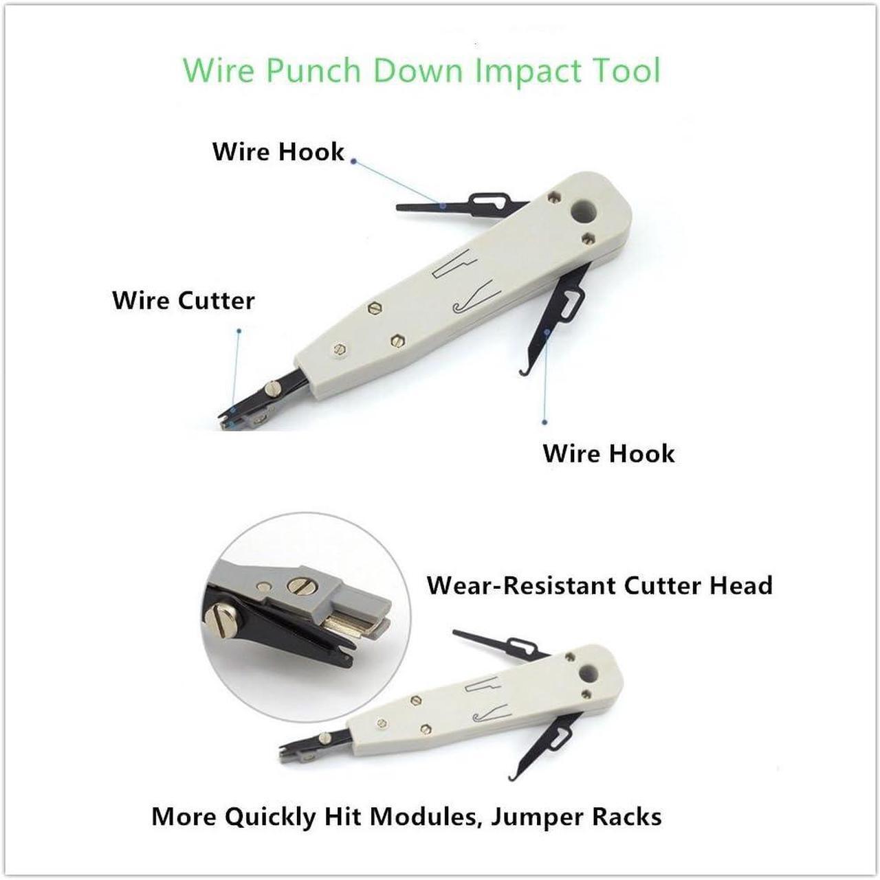 Alt view image 5 of 6 - Network Tool Kit for Cat5 Cat5e Cat6, 11 in 1 Portable Ethernet Cable Crimper Kit with a Ethernet Crimping Tool, 8p8c 6p6c Connectors rj45 rj11 Cat5 Cat6 Cable Tester, Punch Down Tool