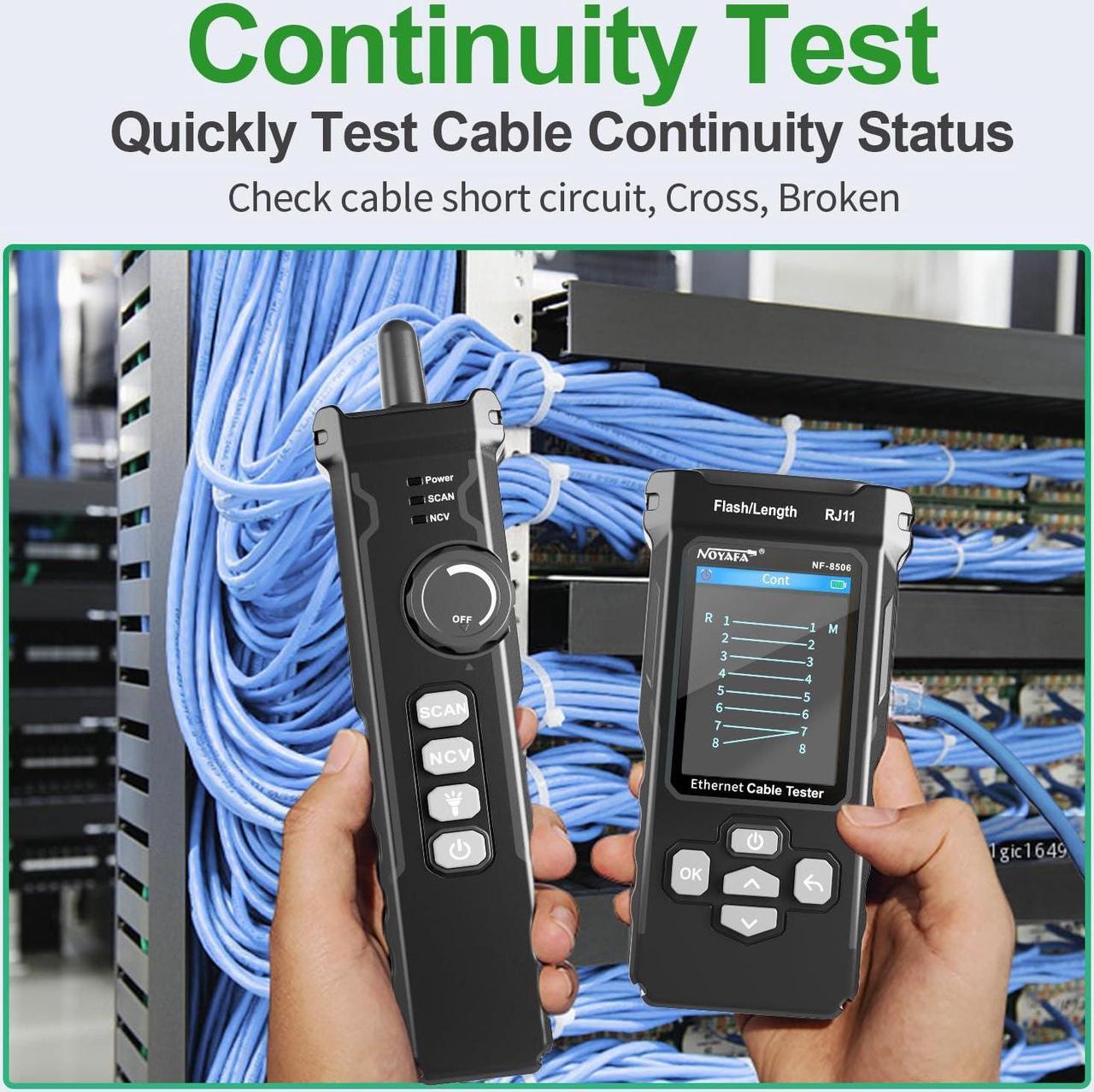 Alt view image 6 of 7 - Network Cable Tester with IP Scanner, TDR CAT5 CAT6 Ethernet Cable Tester, PoE PingTest, Network Rate Test, Port Flashing, Network Tester Cable Toner for RJ11 RJ45 Ethernet LAN