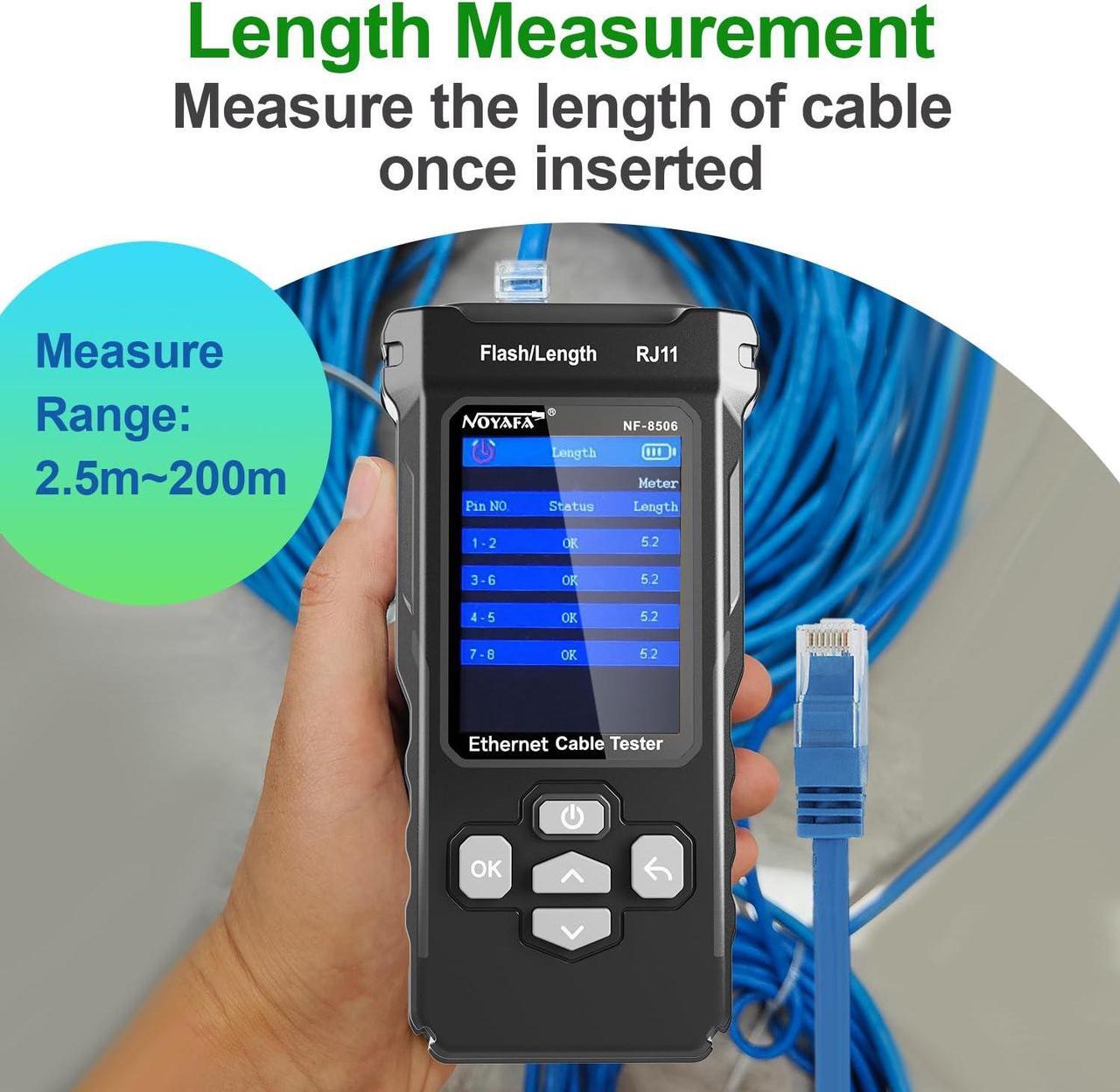 Alt view image 4 of 7 - Network Cable Tester with IP Scanner, TDR CAT5 CAT6 Ethernet Cable Tester, PoE PingTest, Network Rate Test, Port Flashing, Network Tester Cable Toner for RJ11 RJ45 Ethernet LAN
