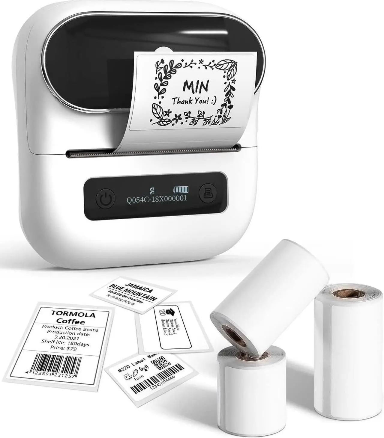 Main image of Label Maker 3.14 Inch Bluetooth Portable Thermal Label Printer for Barcode, Address, Labeling, Mailing, File Folder Label, Easy to Use, Support Phone&PC, With 3 Coiled Label