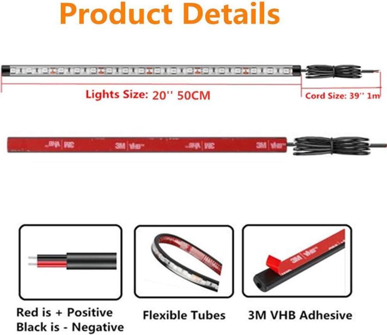 Alt view image 2 of 4 - 12V Marine Boat Ultra Violet UV Black Light LED Lights Strip, Night Fishing Lights, 5050 LED IP67 Waterproof UV Led Strip for Fishing Pontoon Kayak Yacht Sailboat (4 Pcs 20'')