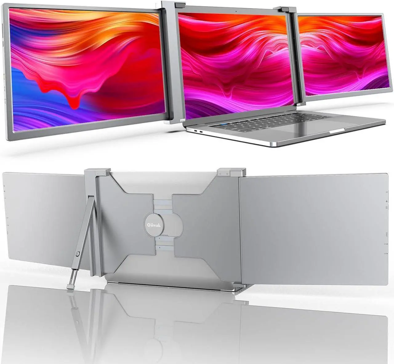 Main image of Triple Portable Monitor for Laptop, 14" FHD 1920 * 1200P 16:10 Dual Monitor IPS Panel, Business Laptop Screen Extenders Mobile Workstation, Compatible with 15-17.3" Wins/Mac System Laptop