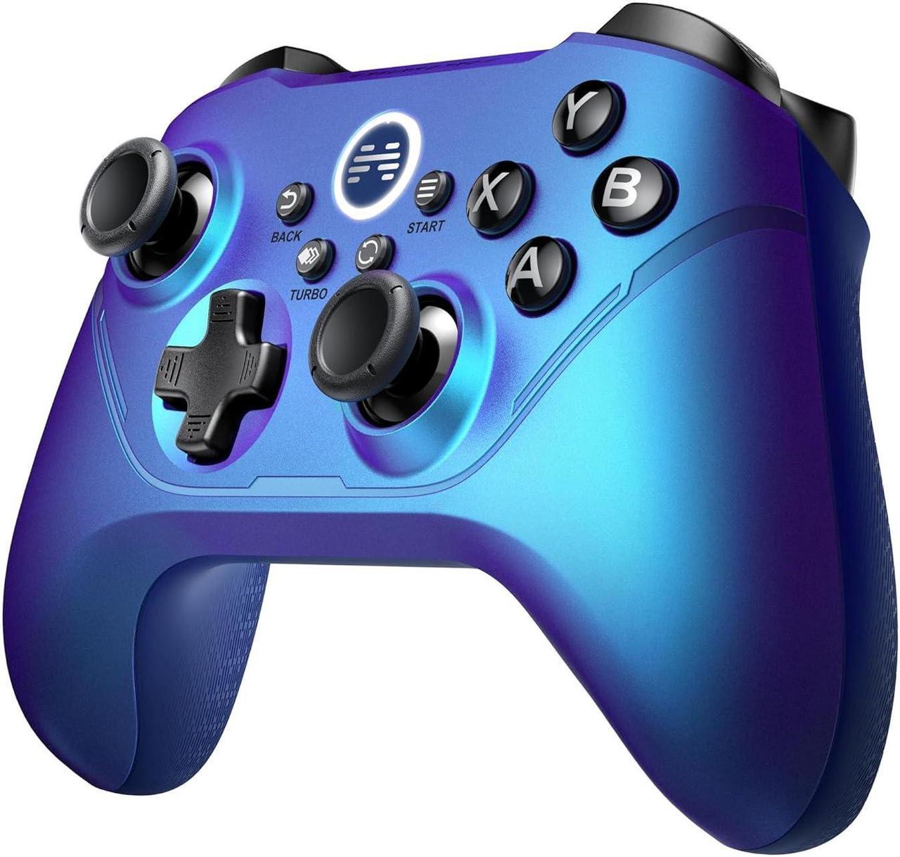 PC Game Controller Wireless Gamepad Hall Effect Trigger Joystick For Windows 7 8 10 11,Android TV,Steam,Tesla,Simulator,with Programmable M Buttons - Asura 2 Pro Blue Galaxy