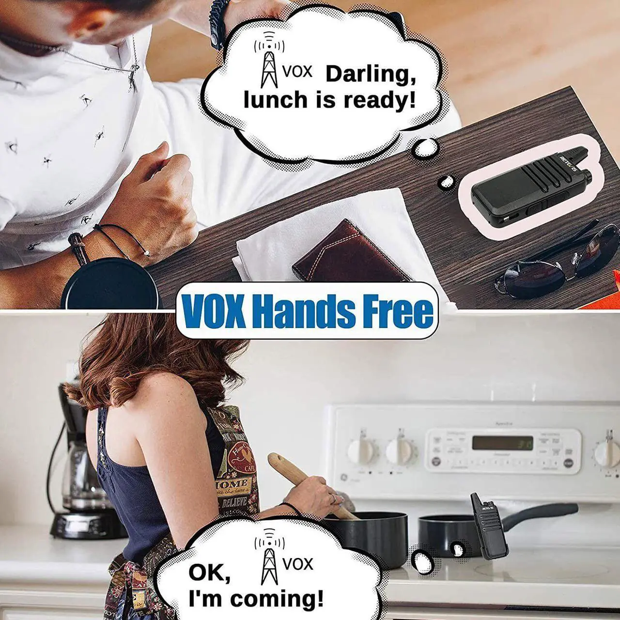 Alt view image 3 of 7 - 10Pack Retevis RT22 UHF FRS Walkie Talkies 2W VOX Two Way Radios For School+USB