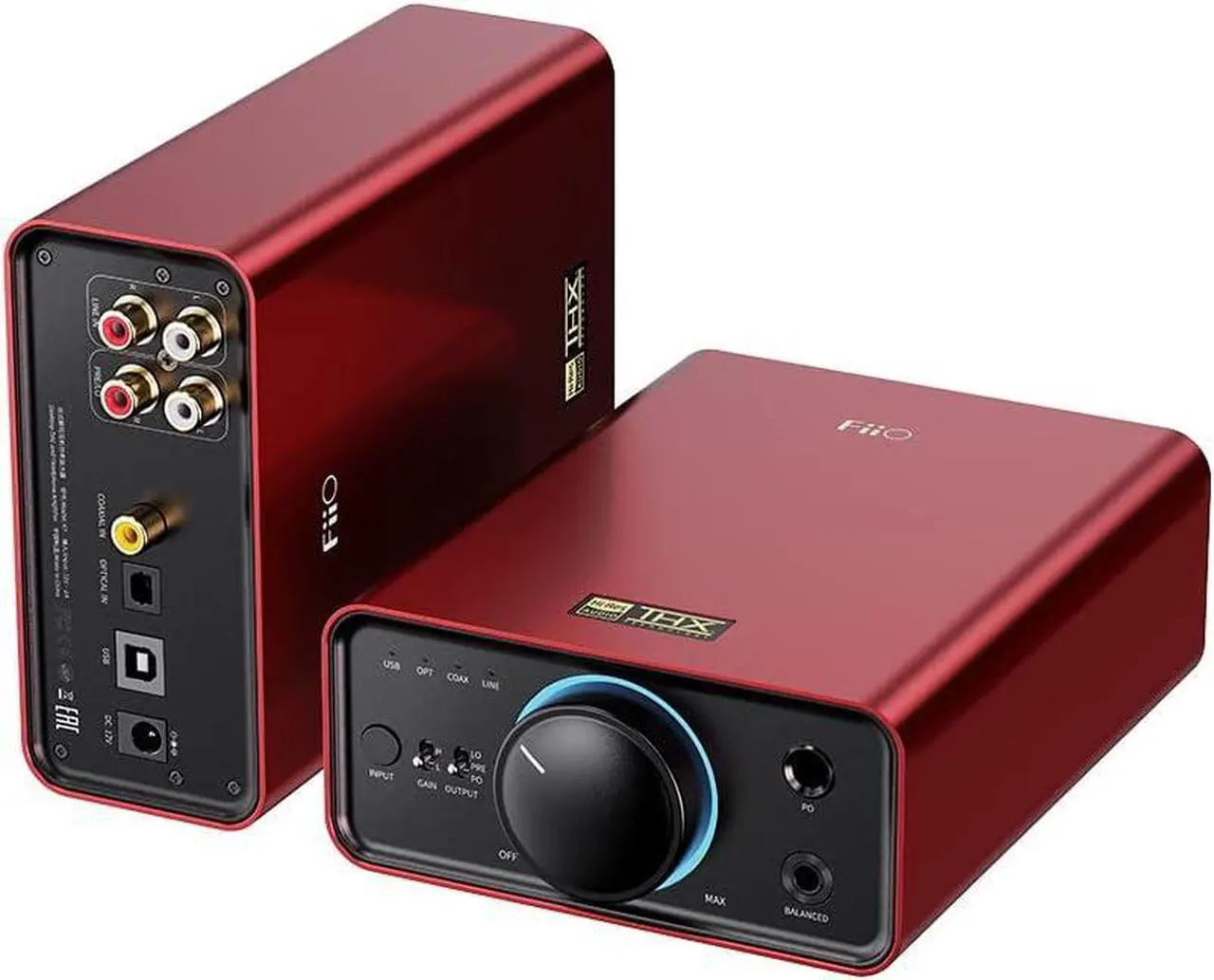 Main image of FiiO K7 Full Balanced HiFi DAC Headphone Amplifier AK4493S*2, XMOS XU208 PCM384kHz DSD256,USB/Optical/Coaxial/RCA Inputs, 6.35mm/4.4mm Output - Red