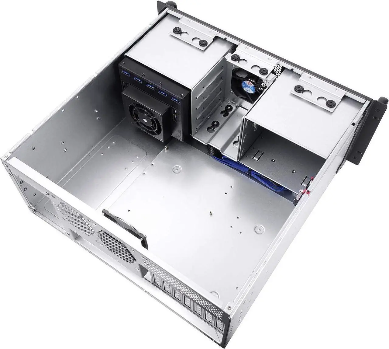 Alt view image 5 of 13 - SilverStone Technology RM41-H08 4U Rackmount Server Case with 5 x 3.5 Hot-Swappable Bay and 3 x 5.25 Bays with USB 3.1 Gen 1 RM41-H08-x