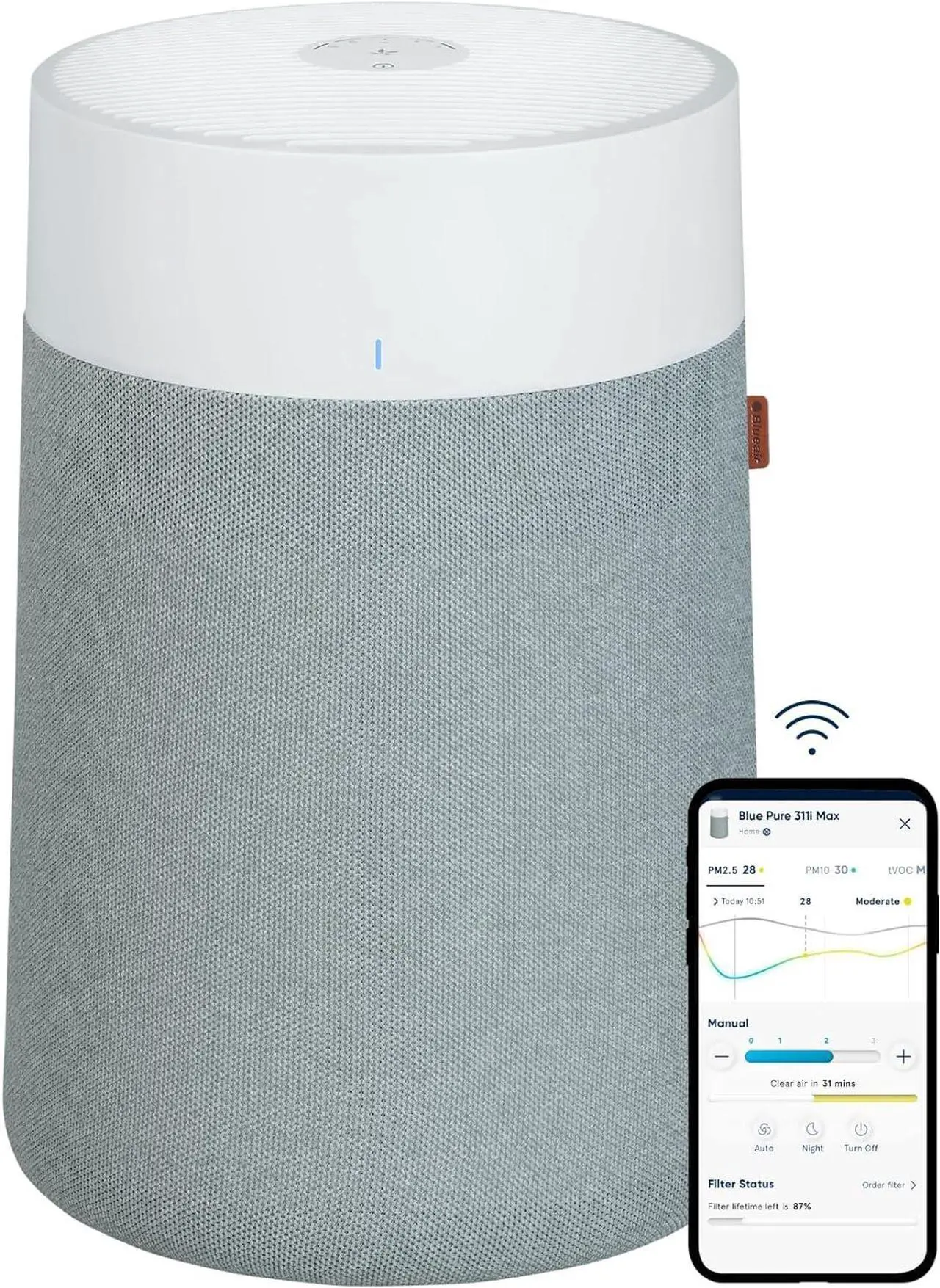 Main image of BLUEAIR Air Purifiers for Bedroom, Home HEPASilent Smart Air Purifiers for Pets Allergies Air Cleaner, Virus Air Purifier for Dust Mold Smoke Kitchen