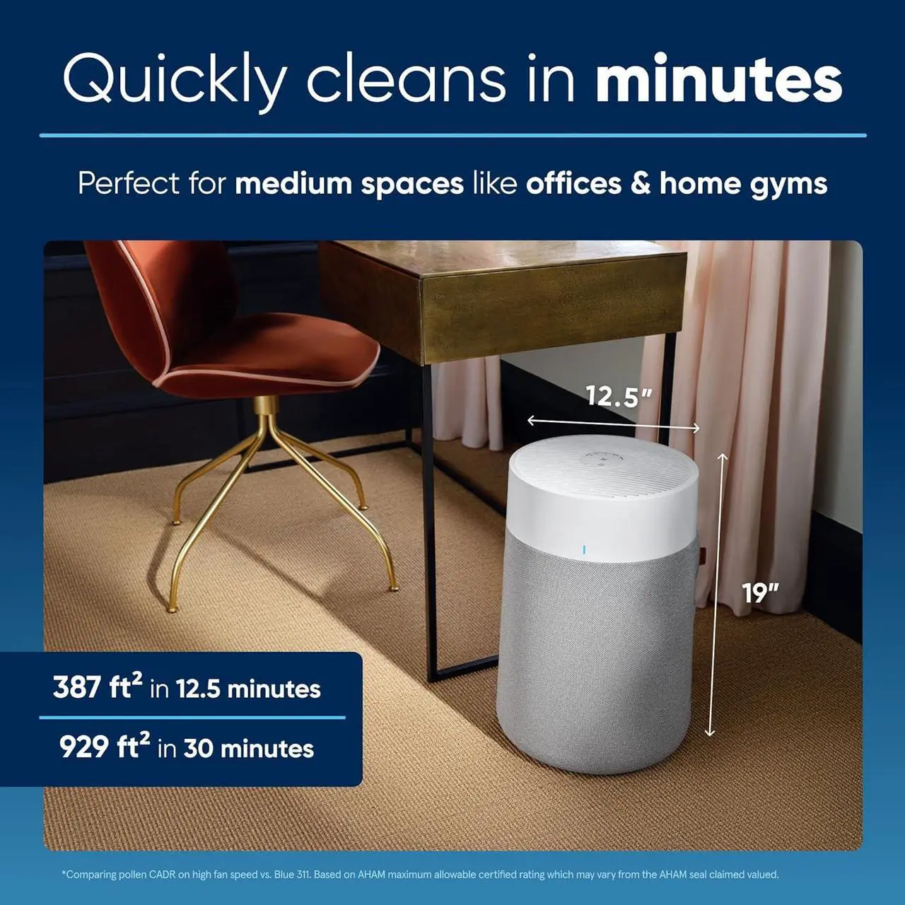 Alt view image 2 of 7 - BLUEAIR Air Purifiers for Bedroom, Home HEPASilent Smart Air Purifiers for Pets Allergies Air Cleaner, Virus Air Purifier for Dust Mold Smoke Kitchen