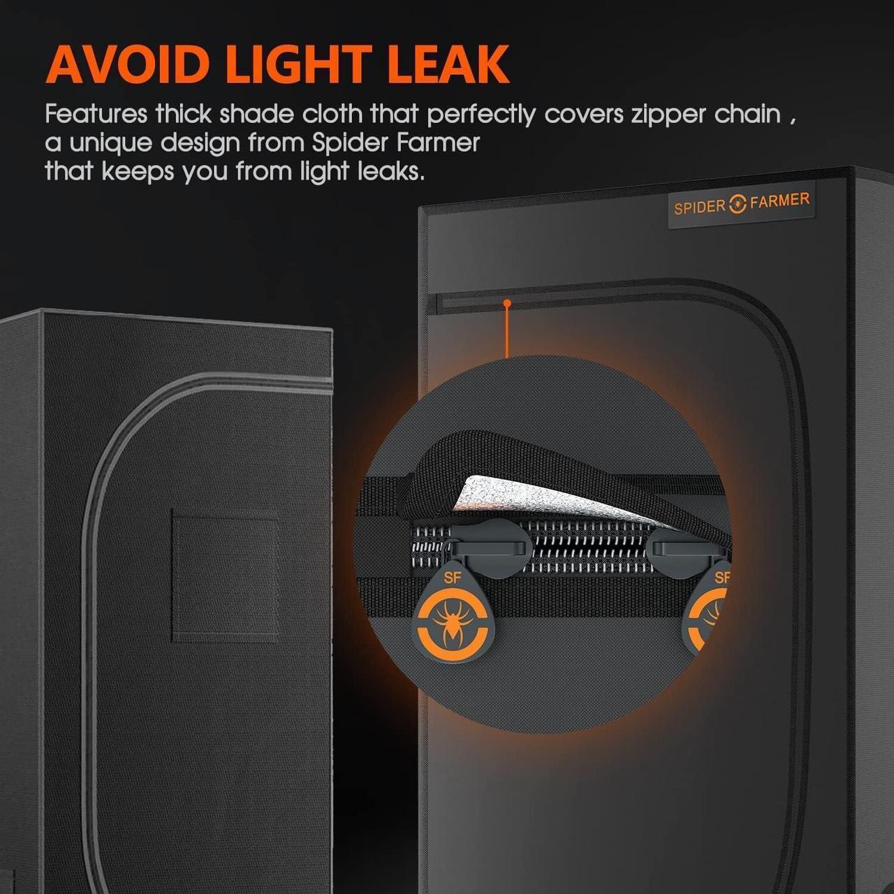 Alt view image 5 of 7 - Grow Tent Kit Complete 3x3x5 SF-1000 Samsung LM301H EVO & Dimmable, Grow Tent Complete System 2.3x2.3ft Growing Tent Kit Set 27"x27"x62" with 4 Inch Inline Fan Carbon Filter