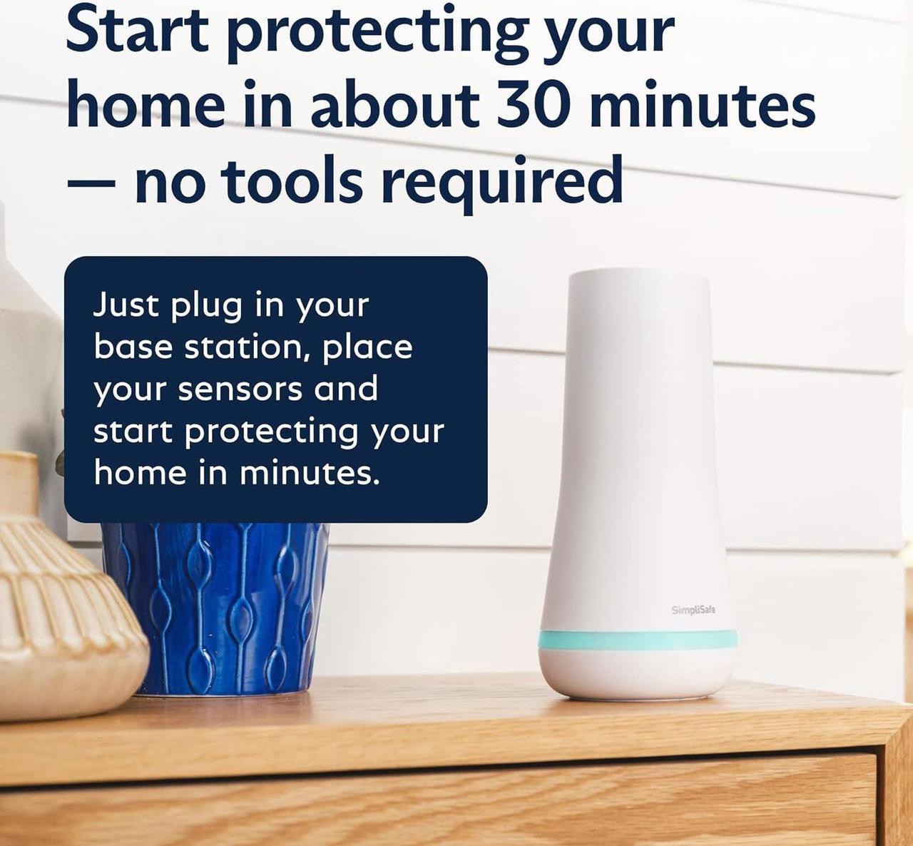 Alt view image 2 of 7 - SimpliSafe 8 Piece Wireless Home Security System - Optional 24/7 Professional Monitoring - No Contract - Compatible with Alexa and Google Assistant