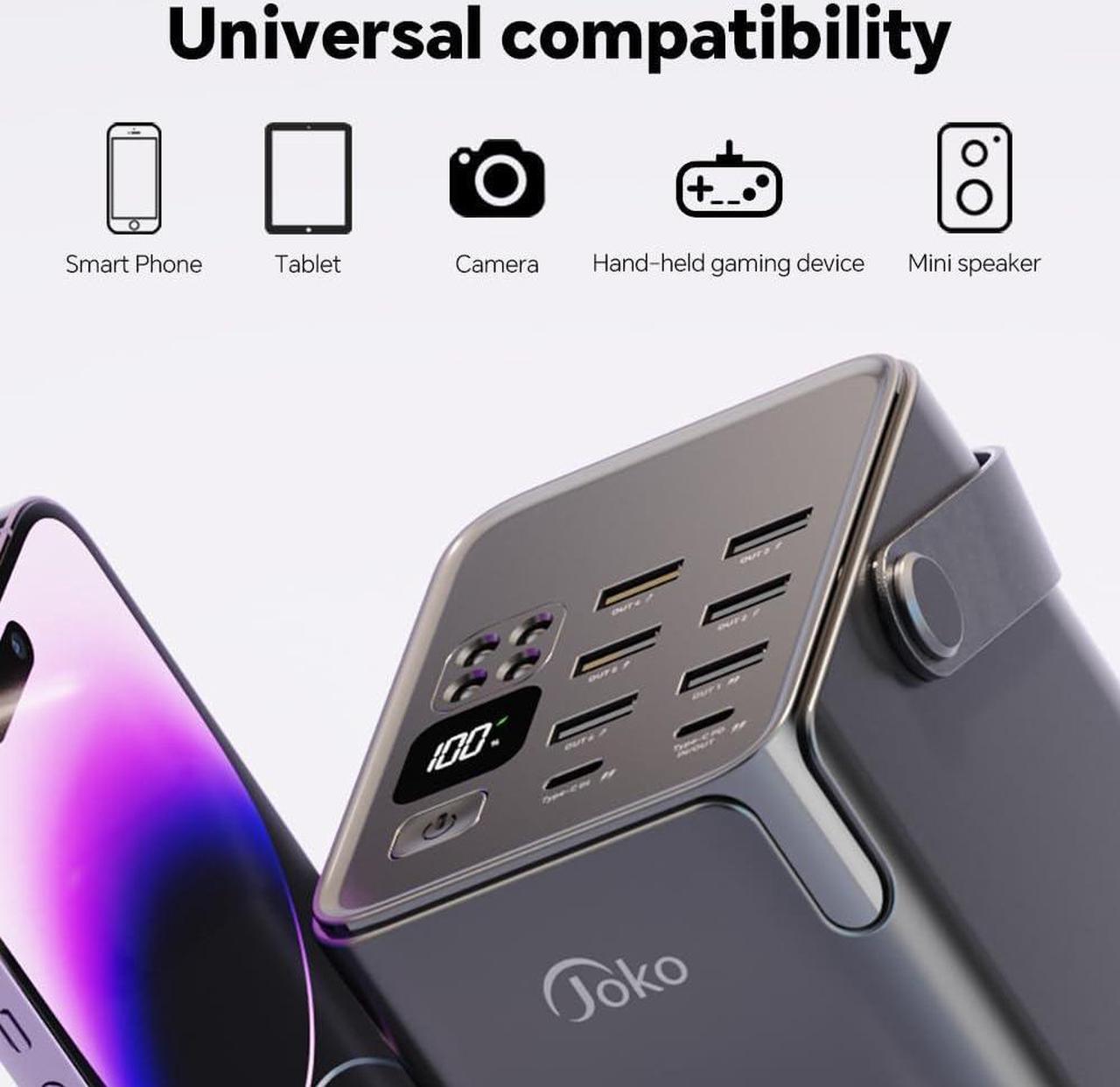 Alt view image 7 of 7 - 70000mAh Power Bank High Capacity 20W PD 3.0 Fast Charging 22.5W Max Large Power Bank,7 Outputs 2 Inputs,LED Display,USB-C Battery Packs for iPhone, Samsung, Outdoors, Camping