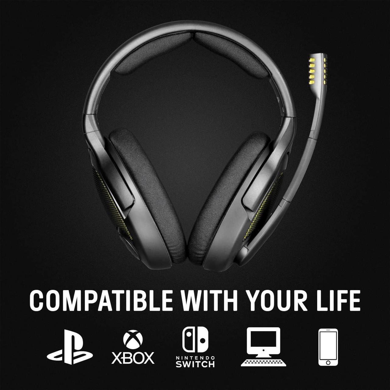 Alt view image 4 of 7 - DROP + EPOS PC38X Gaming Headset Noise-Cancelling Microphone with Over-Ear Open-Back Design, Velour Earpads, Compatible with PC, PS4, PS5, Switch, Xbox, Mac, Mobile, and More (Yellow)